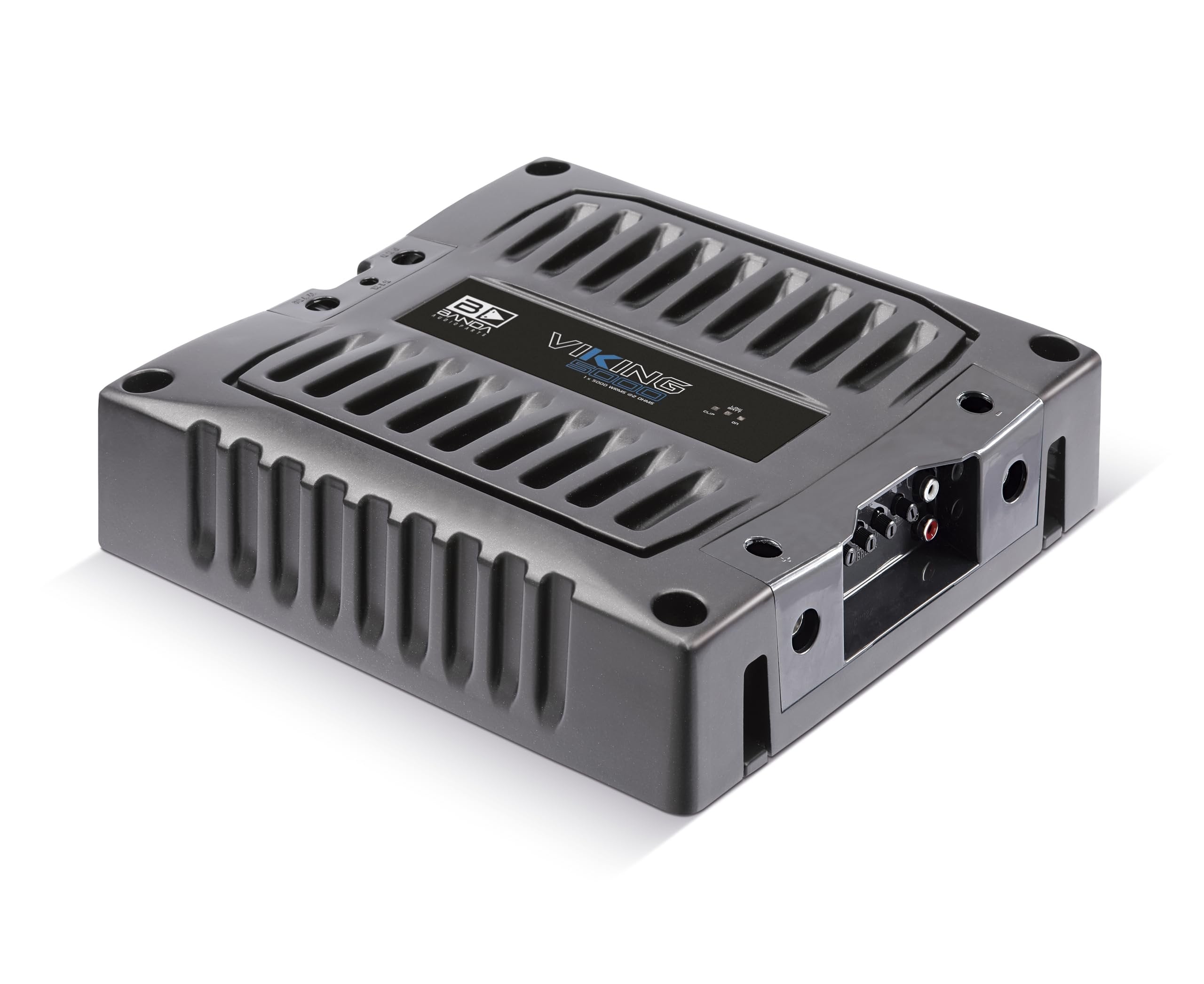 BANDA Audioparts VIKING5000.2 Car Audio Mono Amplifier 2-Ohm 1-Channel 5000 Watts Max with Bass Boost Highpass Filter and Low Pass Filter