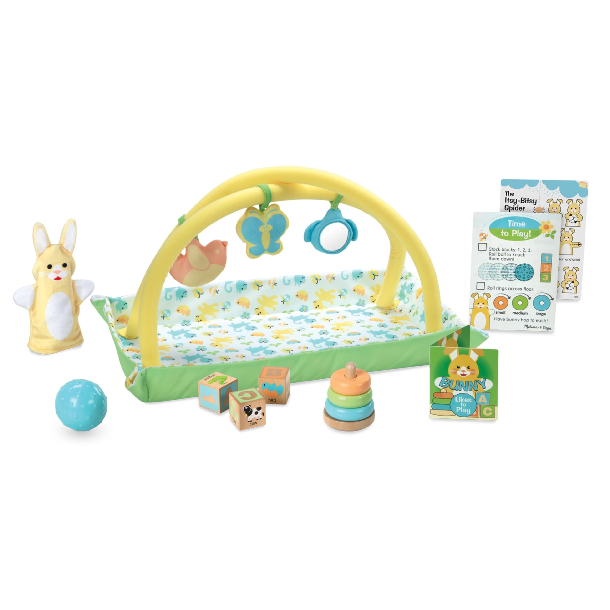 Melissa & Doug Mine to Love Toy Time Play Set for Dolls with Activity Gym, Stacker, Blocks, More (16 pcs)