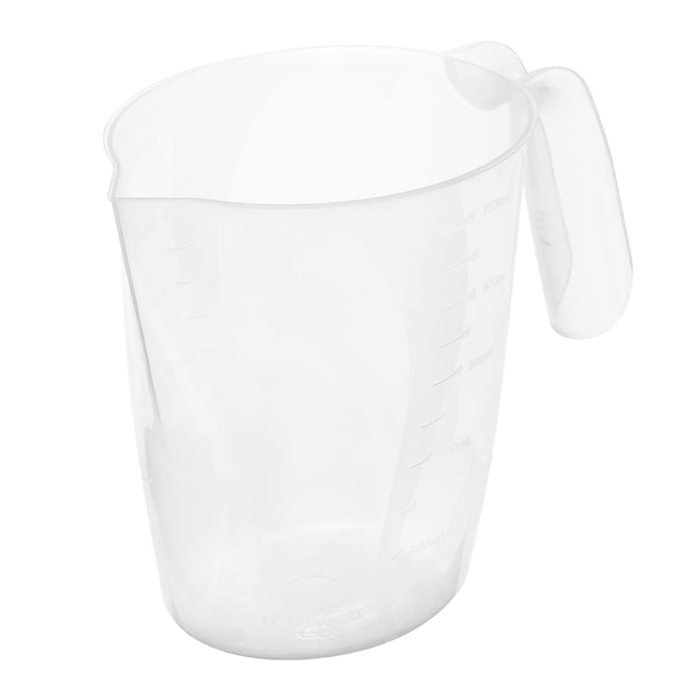 Home Basics 1000 ml Plastic Measuring Cup with Raised Measurement Markings, Clear | Balanced Handle | V-Shaped Spout | Easy to Read