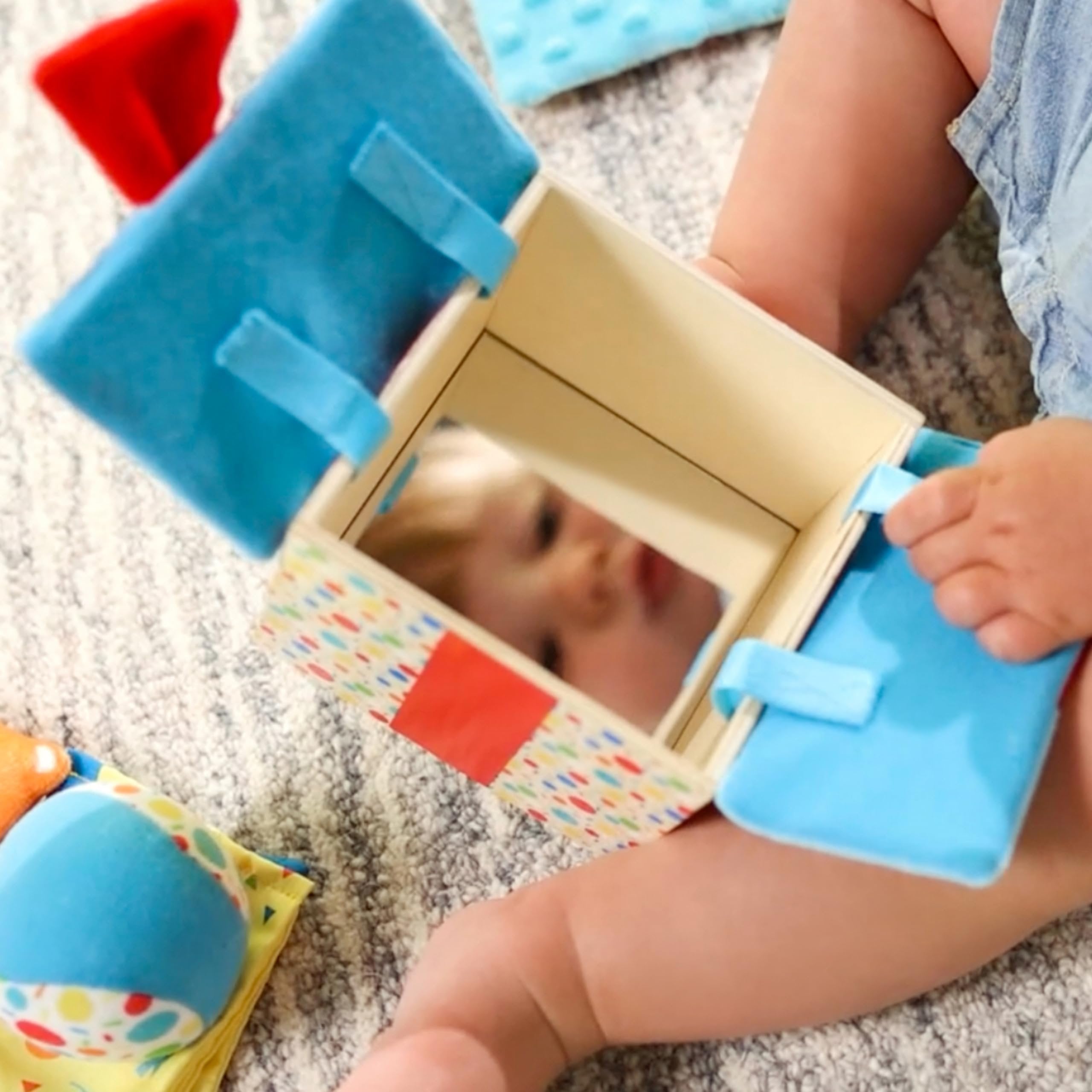 Melissa & Doug Wooden Surprise Gift Box Infant Toy (5 Pieces) Baby Toy Gift Set, Tactile Sensory Toy for Babies and Toddlers - FSC-Certified Materials