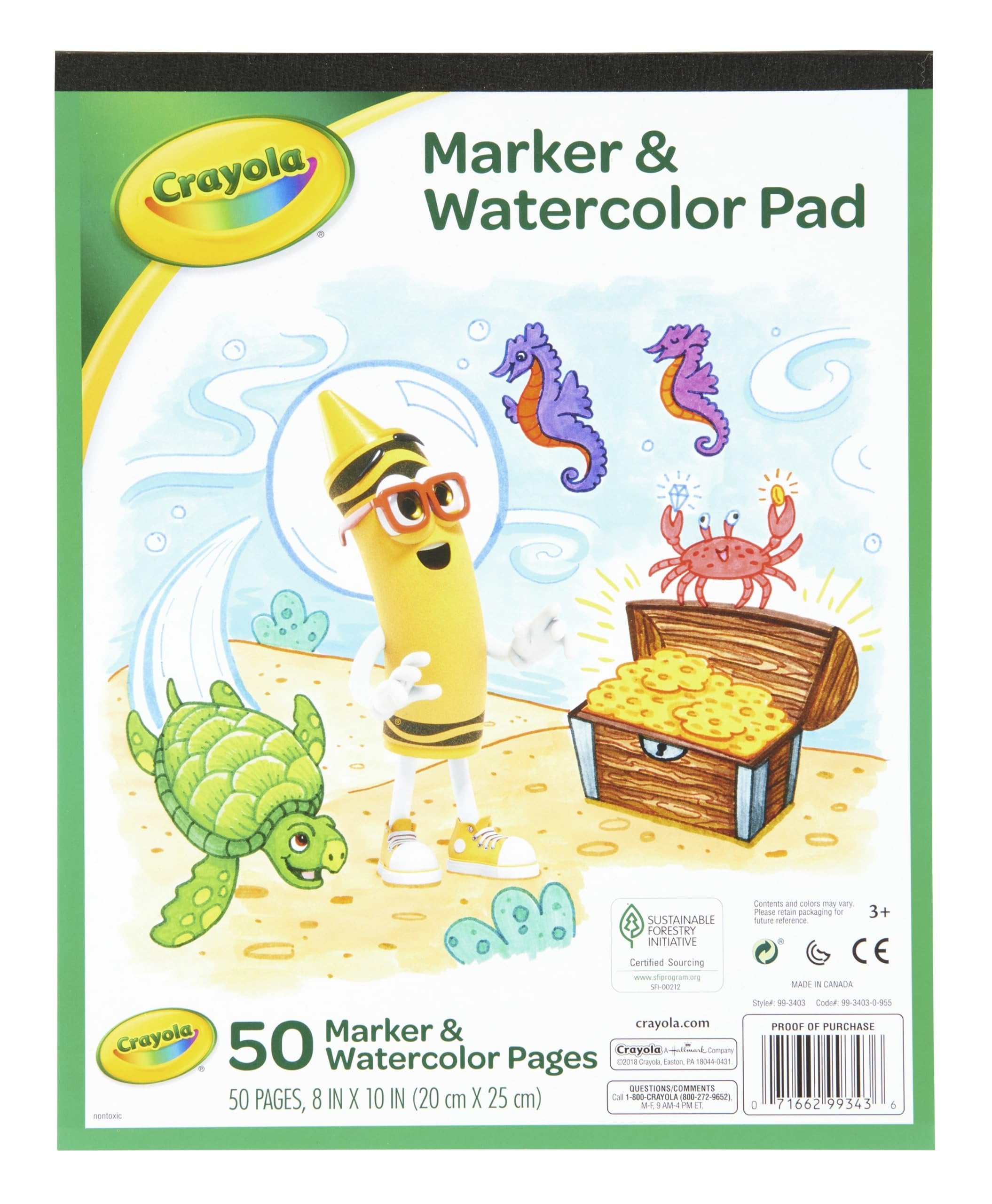 Crayola Marker & Watercolor Pad, 50 Blank Coloring Pages, Painting Paper, Art Supplies for Kids, Gifts
