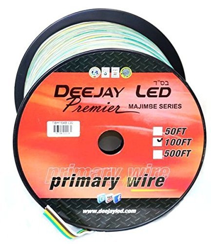 DEEJAY LED TBH164B100 16Ga 100'Y/B/G/W Primary Wire