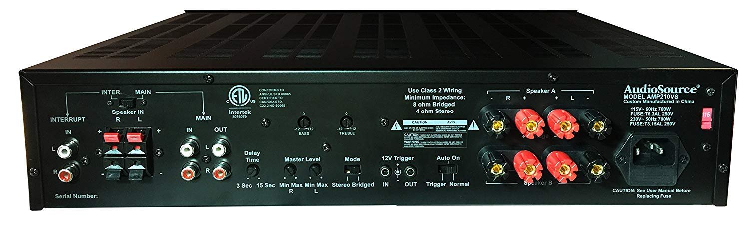 AudioSource Analog Amplifier, Stereo Power A Amplifier AMP210VS for Home Sound Systems