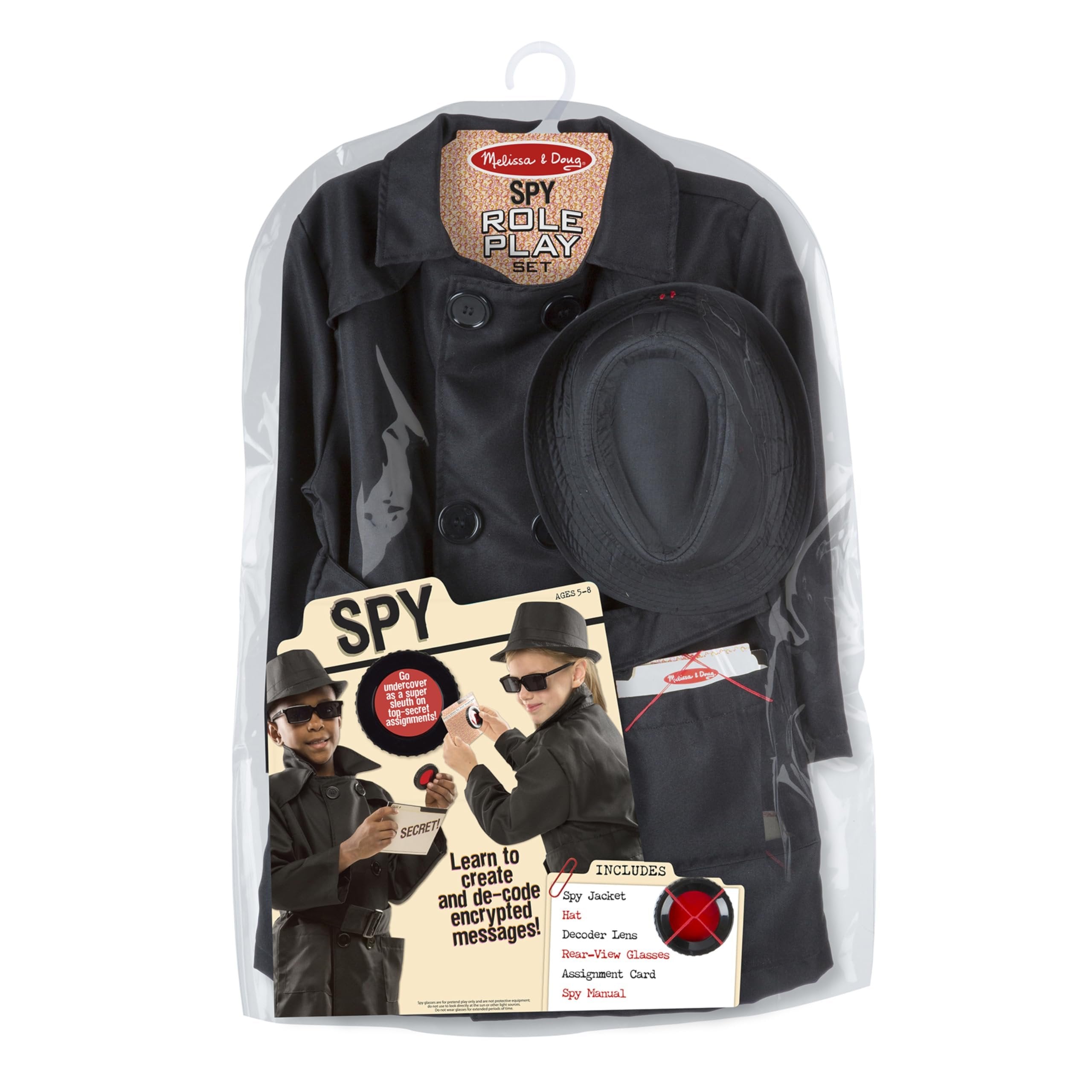 Melissa & Doug Spy Role Play Costume Set , Black