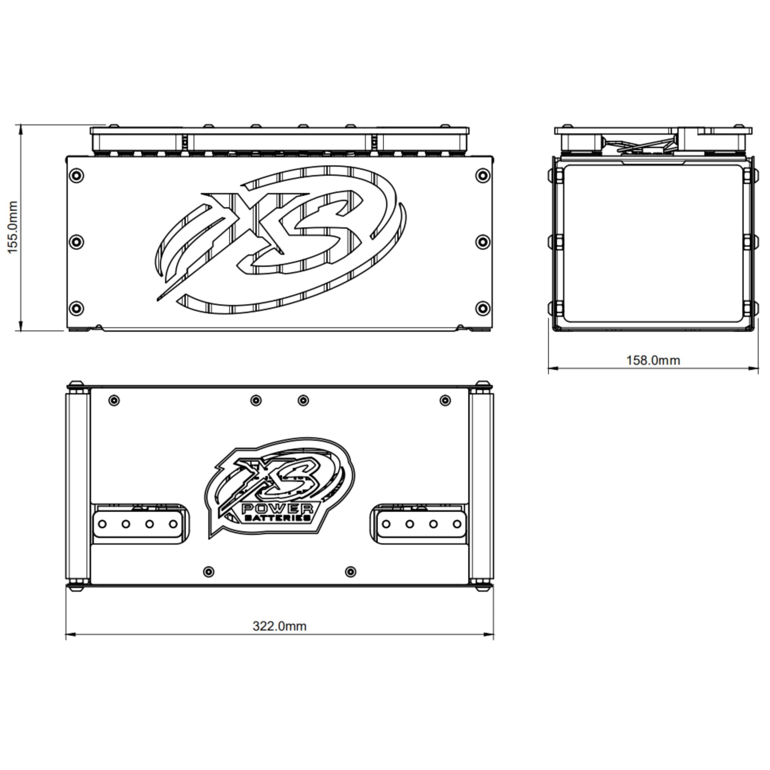 XS Power XMAX90-DIY 8300 Amp High-Performance 12V Lithium Battery for In-Car Audio Competition - 12 Volt 90Ah 20,000W LFP Powercell for Audio Systems - 25 lbs, Maintenance Free, Sealed Design