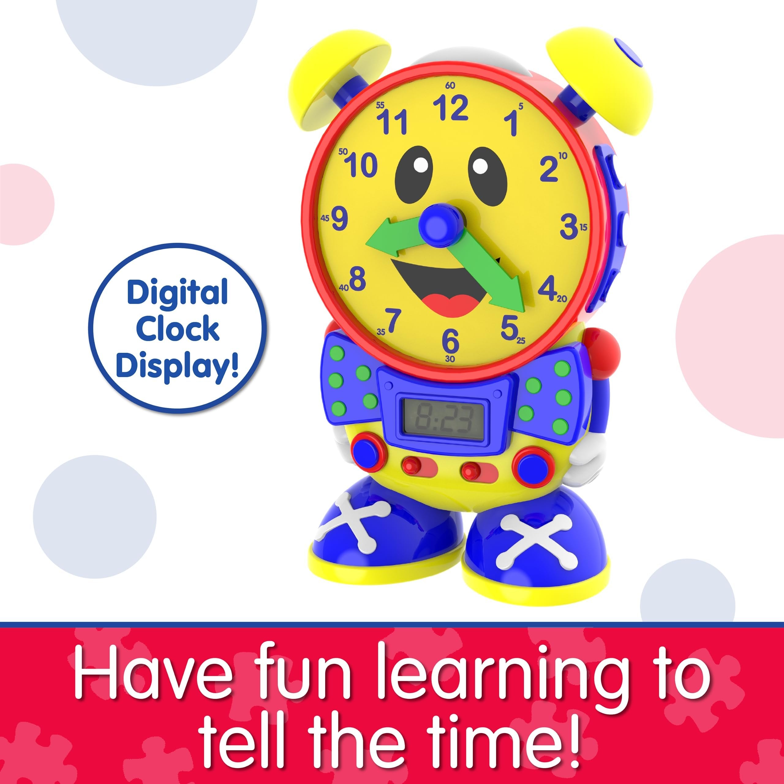 The Learning Journey Telly The Teaching Time Clock, Electronic Analog & Digital Time Telling Aid with Two Quiz Modes & Night Light,Multi