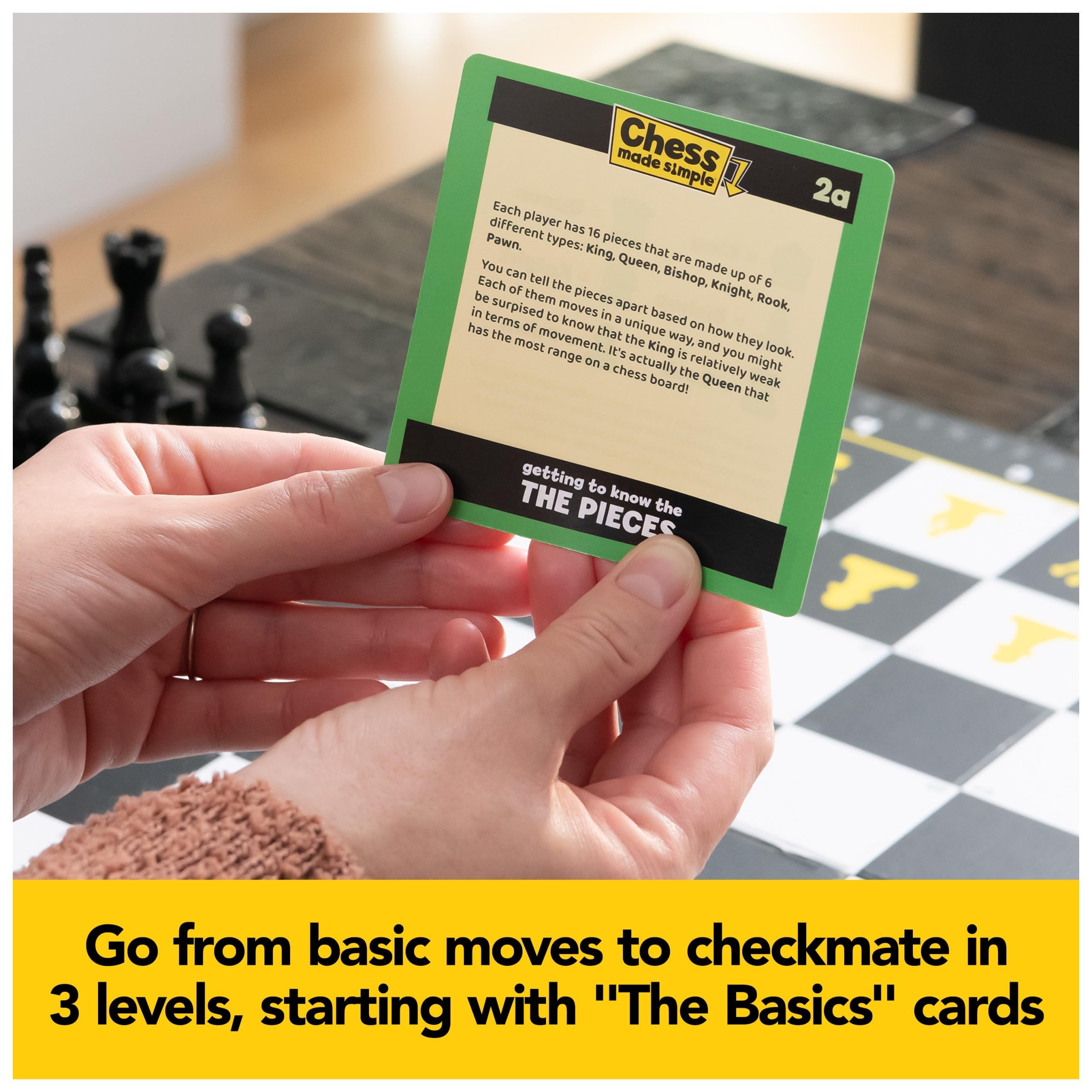 Spin Master Games, Chess Made Simple, Learn to Play Strategy Board Games for Beginners, Chess, 2 Players, for Kids Ages 8 & Up