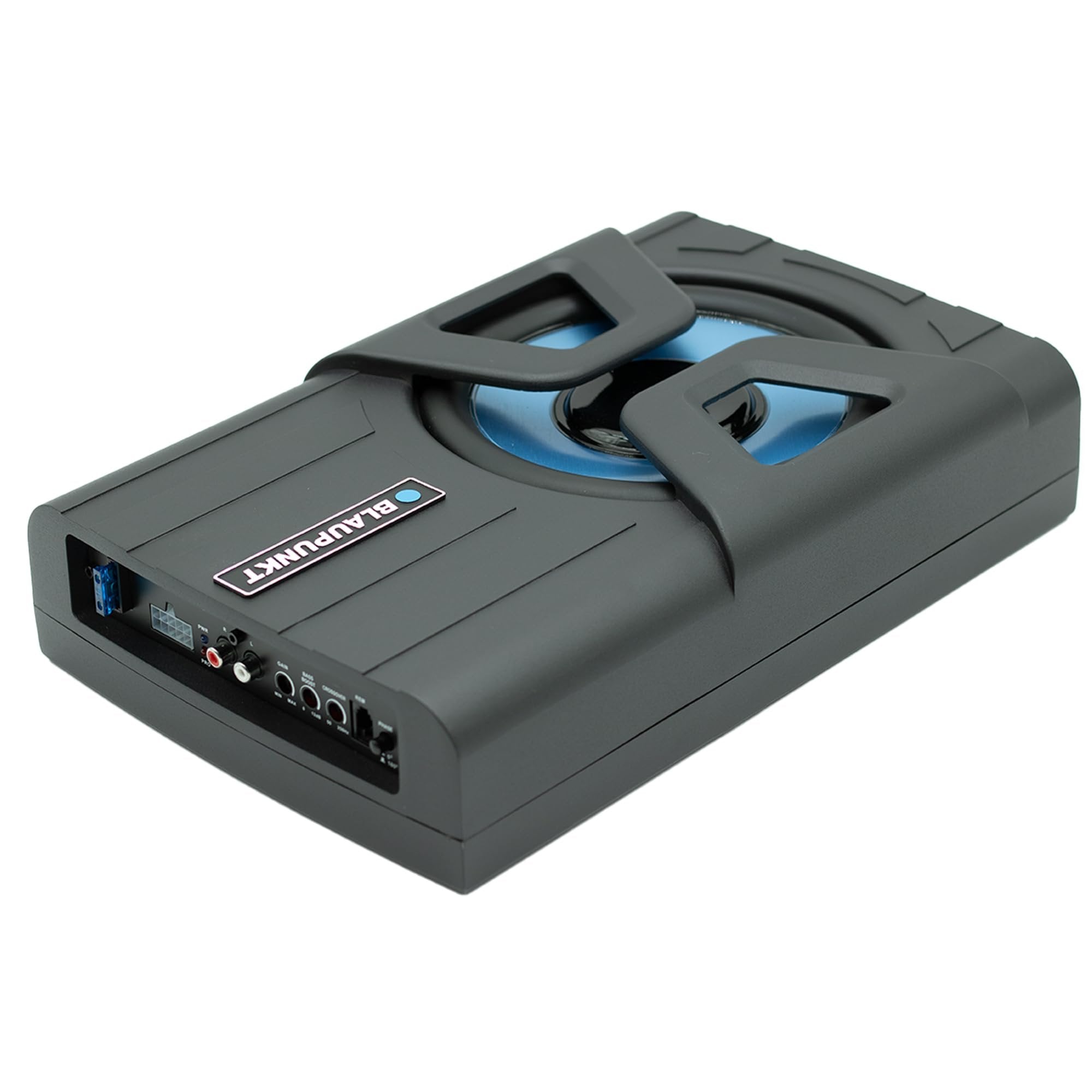 BLAUPUNKT GTHS80PRO 8-inch Amplified PRO Powered Subwoofer Enclosure Car Audio Speaker System Built-in Amplifier Under-Seat Simplifies Installation