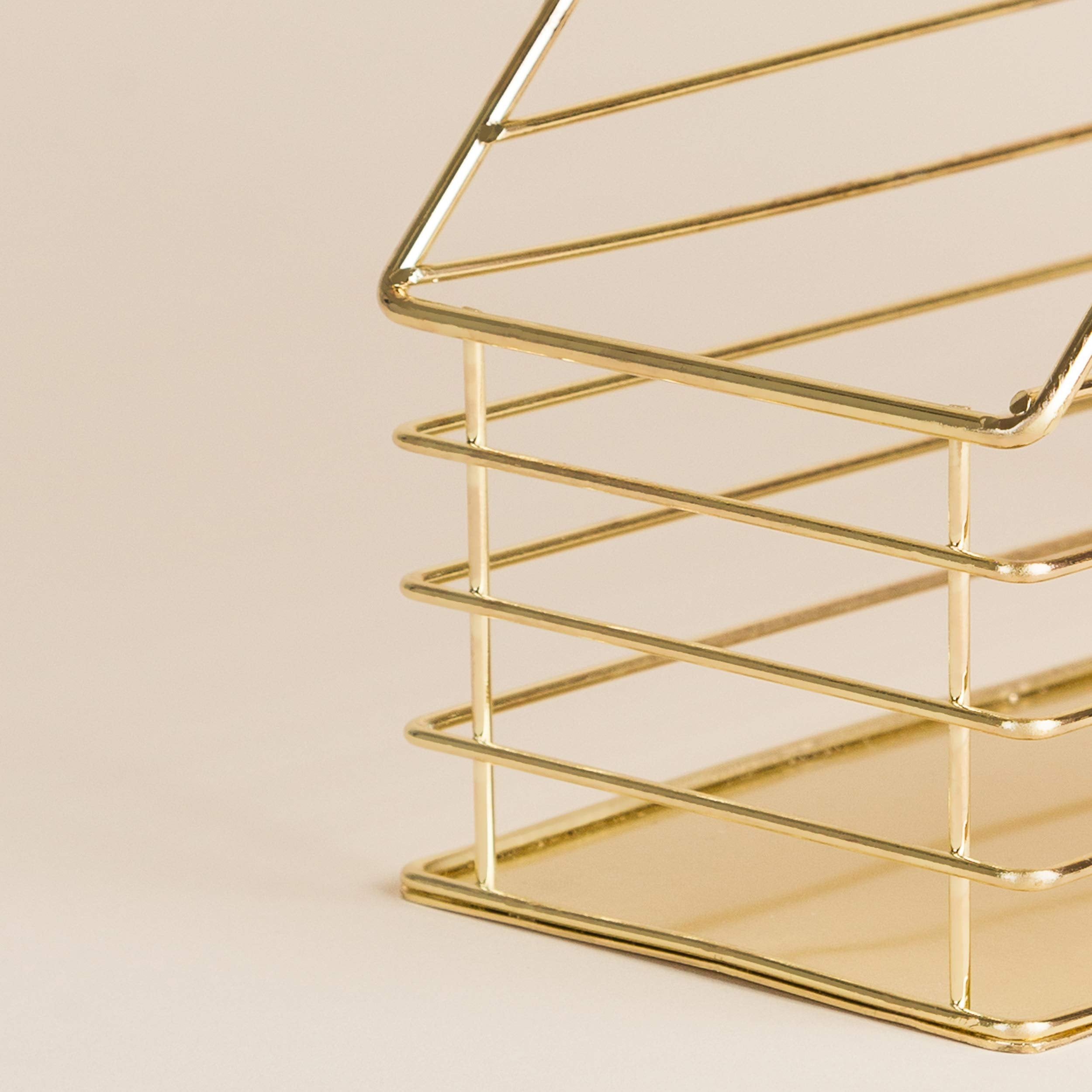 U Brands Metal Magazine Holder, Desktop Accessory, Vena Collection, Gold