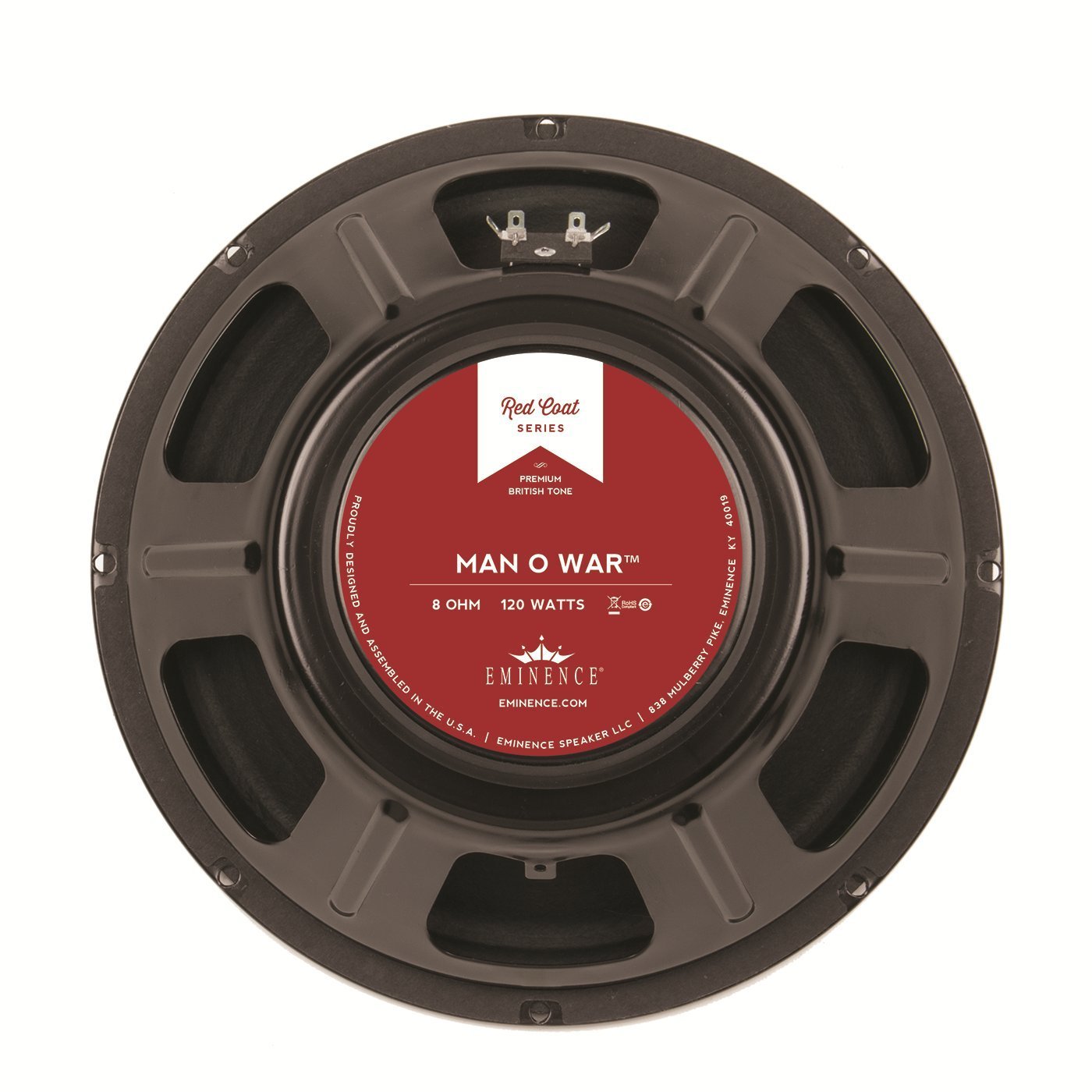 Eminence Red Coat Series Man O War 12" Guitar Speaker, 120 Watts at 8 Ohms (Manowar)