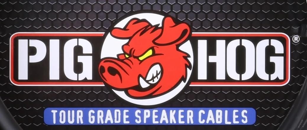 PigHog PHSC100 Speaker Cable 100-Feet 14 Gauge Wire Heat Shrink Protected 1/4-inch Connectors 9.2mm PVC Outer Covering