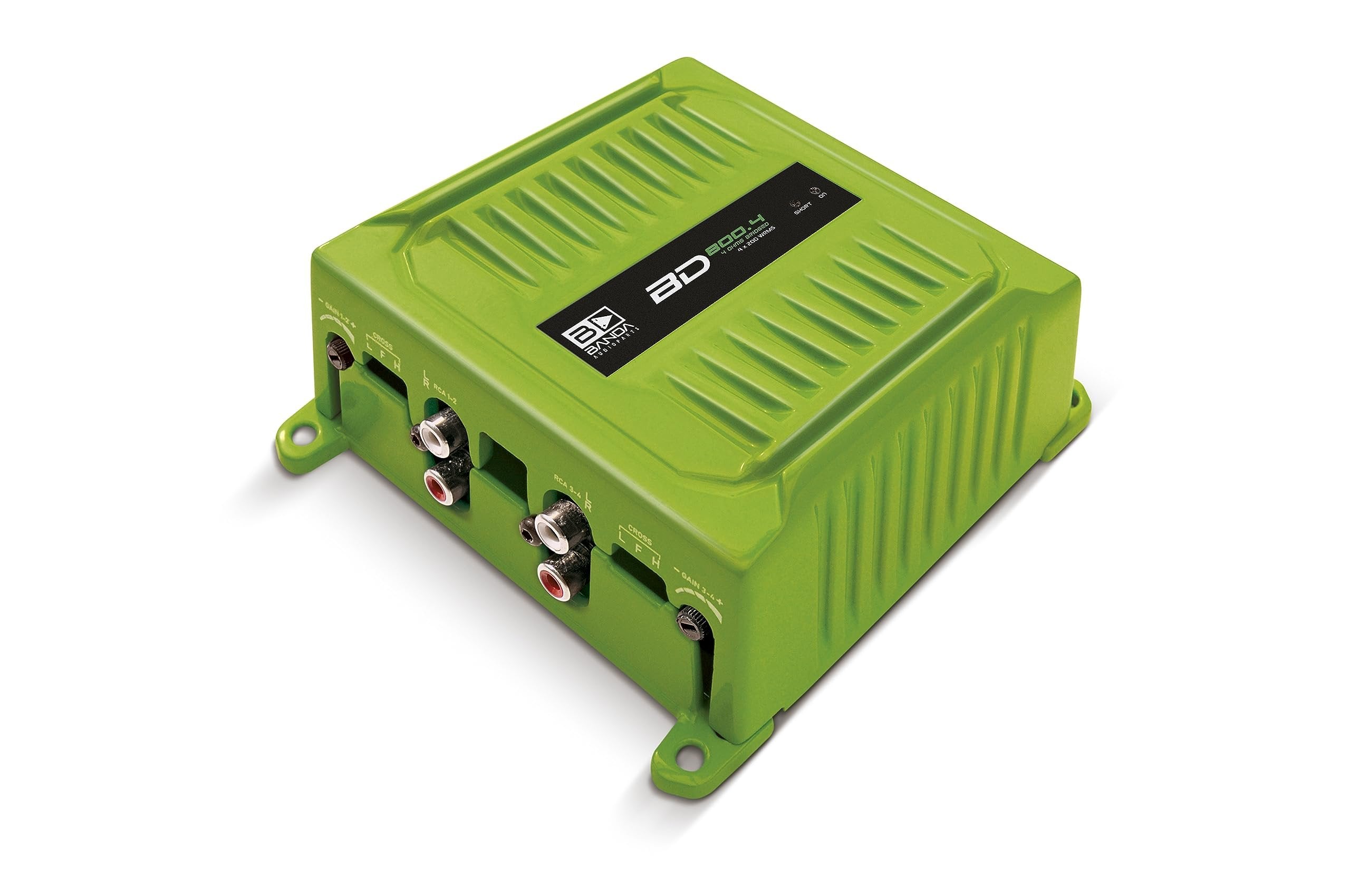 Banda Audioparts BD800.42OHMGREEN 800 Watts 4 Channel 2 Ohm Full Range Car Audio Amplfier 4 x 200 Watt Rms 4 Ohms Bridged - Green