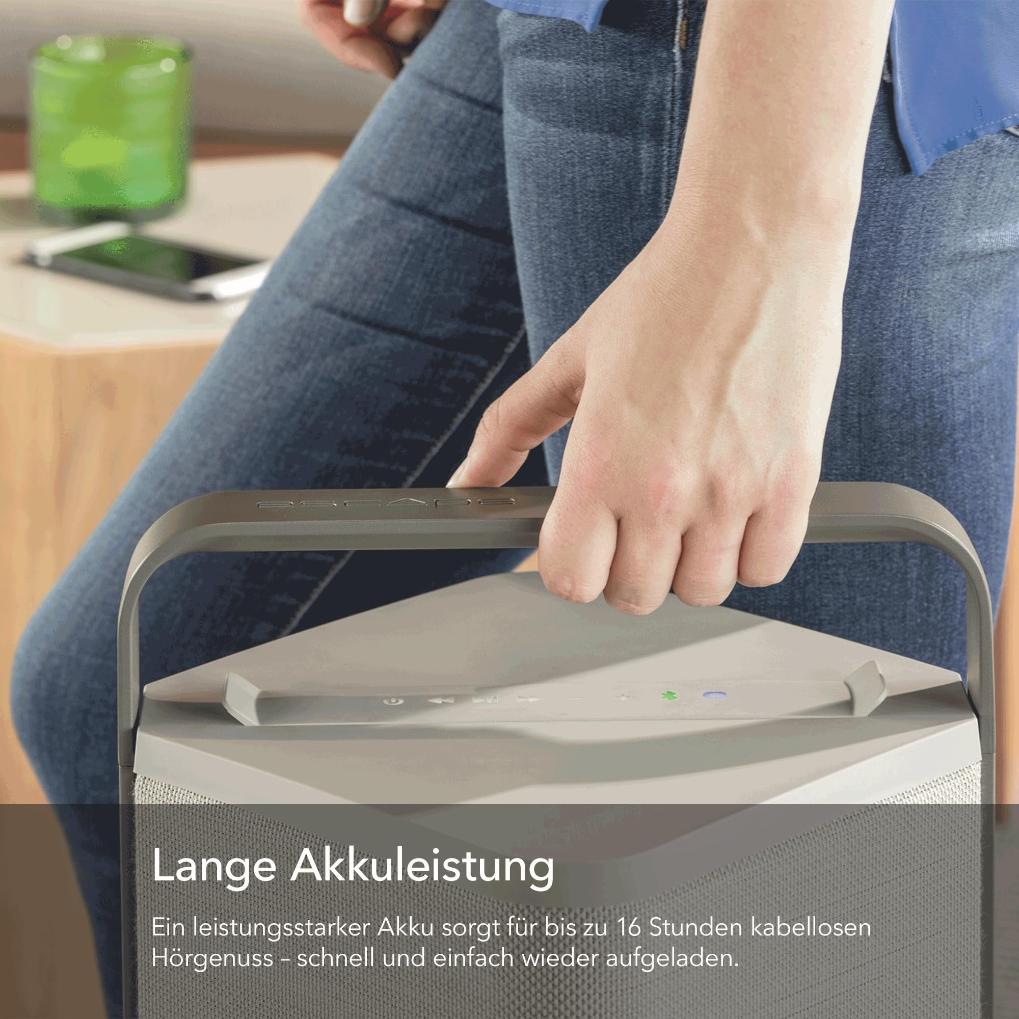 Escape P6AIRTAN Outdoor BT Speaker W Streaming Maximum Multi-Room Flexibility Audio Audiophile Portable Speaker Equipped with 6.5-inch Subwoofer - Tan