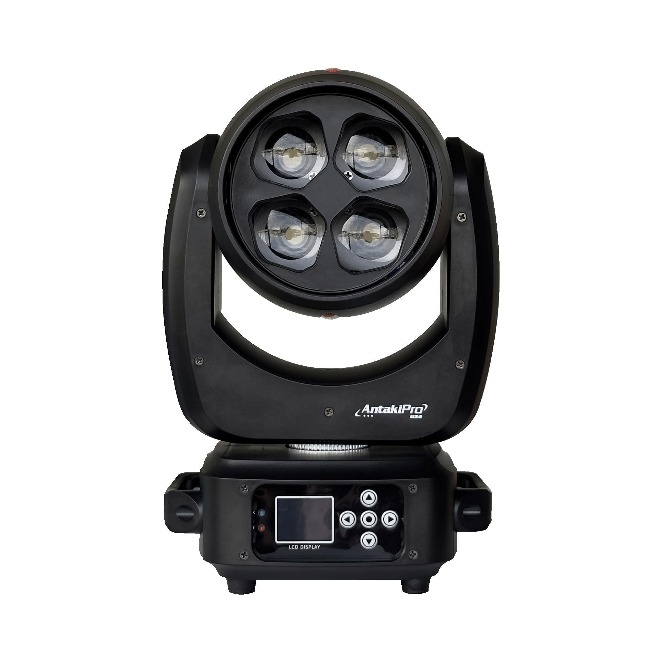 ANTAKIPRO AP-150MH 150-Watt LED Bee Eye Wash Moving Head Lightning System 4 pcs 40W RGBW 4in1 LEDs Beam Angle 3-45 Degrees Linear Auto Adjustment