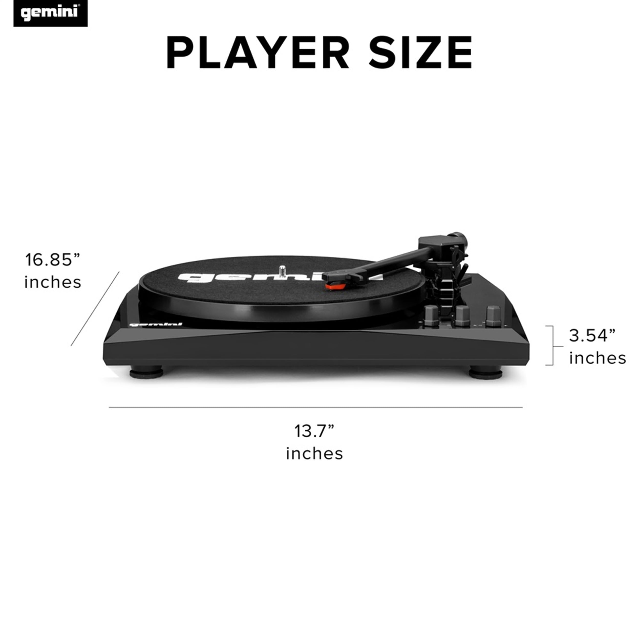 Gemini Sound TT-900 - Classic Black 3-Speed Turntable with Pitch Adjustment, Bluetooth Connectivity, and High-Fidelity Stereo Sound