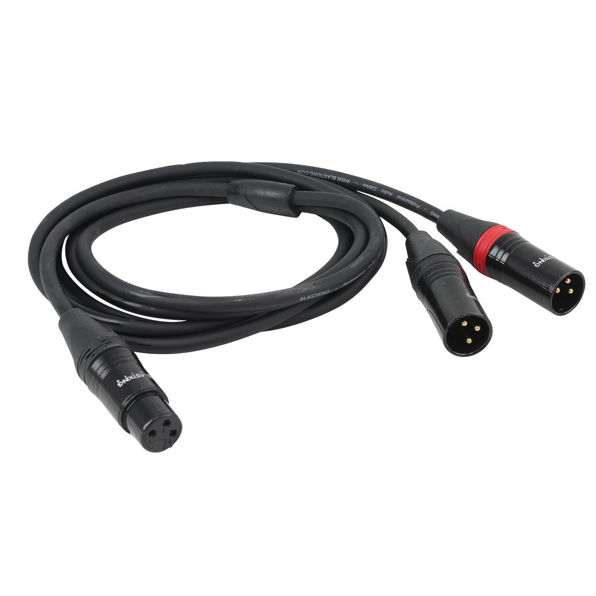 Blastking CYXLR2M1F-3 2 XLR Male to 1 XLR Female - 3 Ft