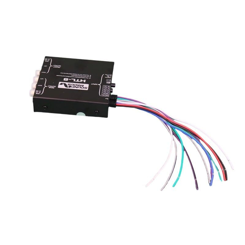 Sound Magus HTL8 4 Channel Line Level Adapter Switchable from 2 to 4 Channel Professional Car Stereo Speaker Level to RCA Converter Easy to Install