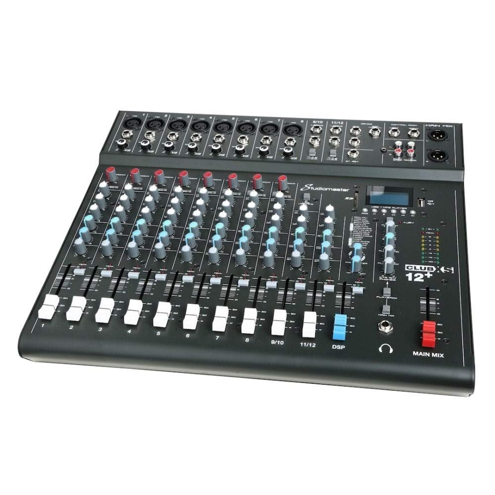 Studiomaster CLUB XS 12 12-Channel Portable Compact Mixing Console with USB, Bluetooth, DSP Effect