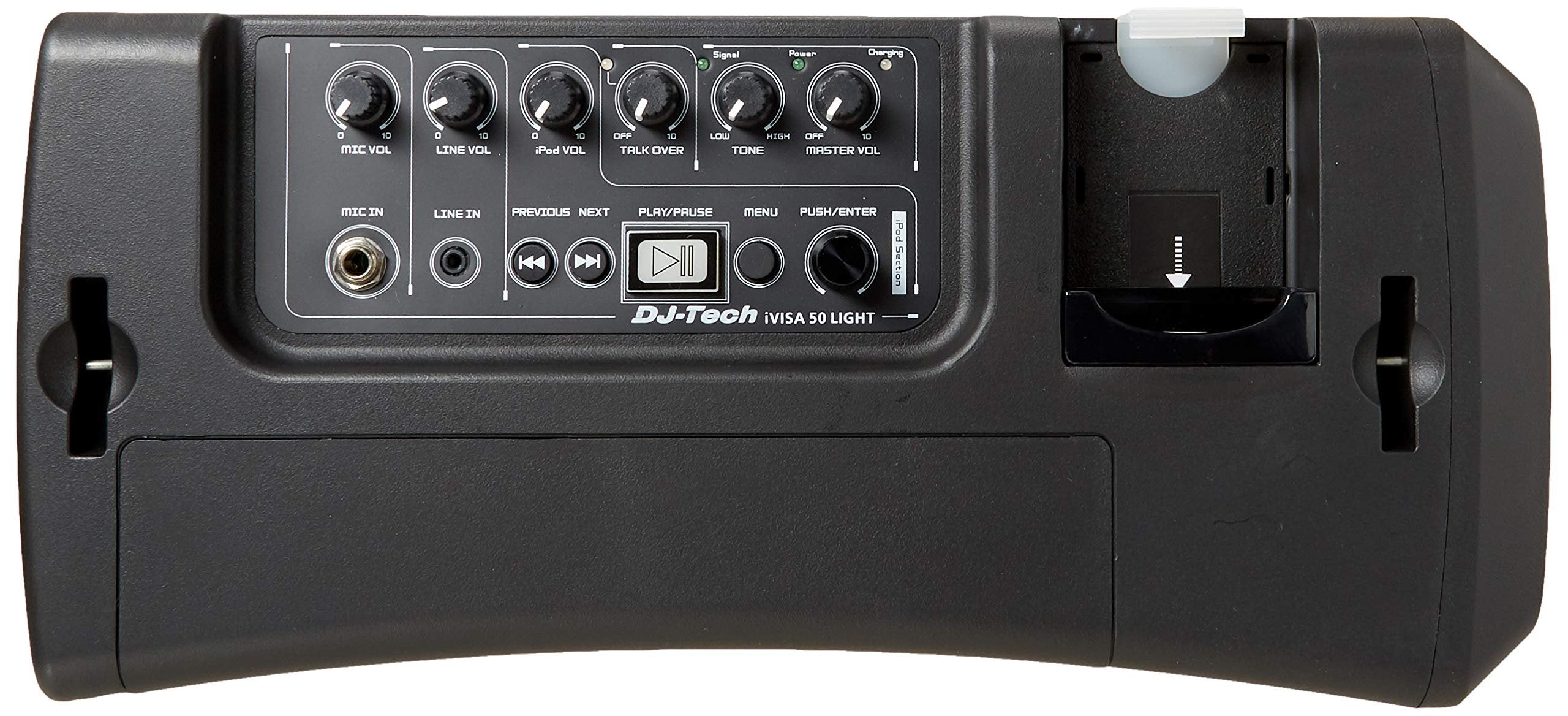 DJ Tech IVISA50LIGHT 50W Amplifier Speaker ABS Battery Portable PA System iPod Player + 1 MK100 Mic