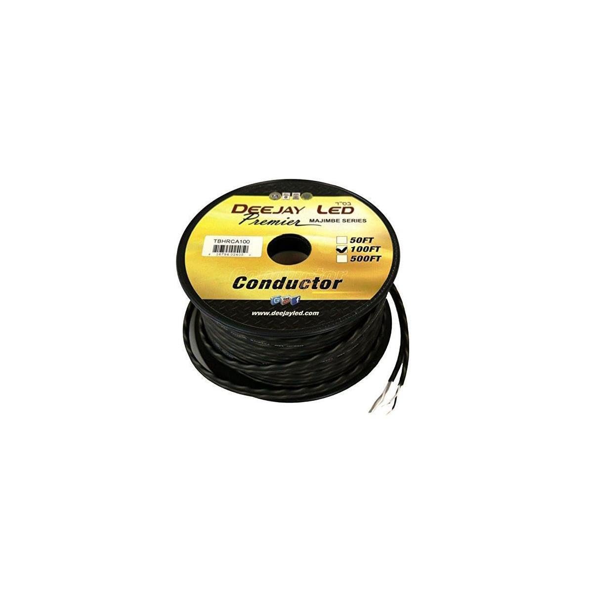 Deejay LED 100' Raw Twisted Pair RCA Signal Cable