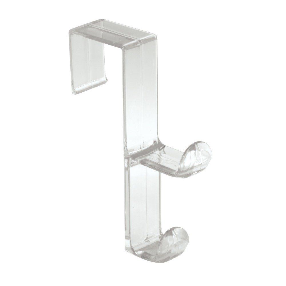 InterDesign Over Door Organizer Hook for Coats, Hats, Robes, Clothes or Towels – Double Hook, Clear