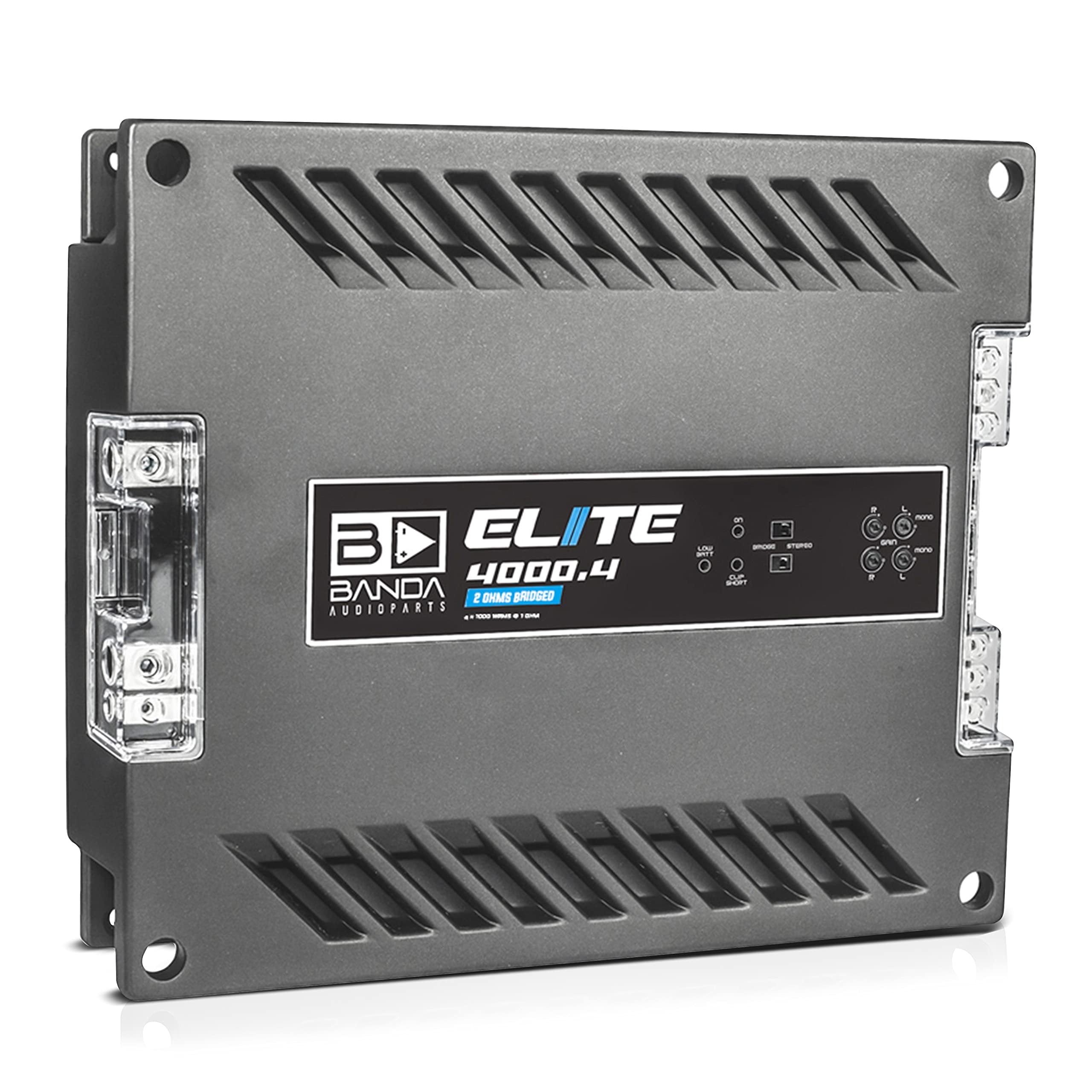 Banda 4-Channel Vehicle Audio Bass Amplifier - 1000 Watts Max High-Powered Mono Bass Amplifier Subsonic Filter and Low Pass Filter Stable at 1 ohm, LED Indicators, Sound Specialization - 4000.41OHM