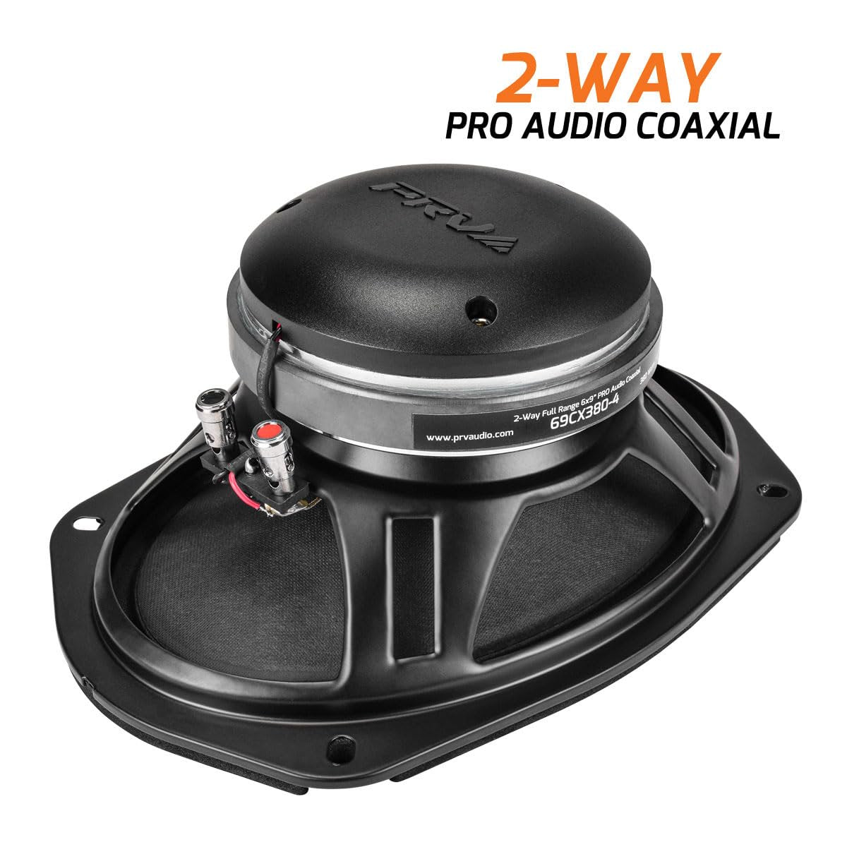PRV AUDIO 6x9 Coaxial Car Audio Speaker 69CX380-4 Loudspeaker with Built-in Tweeter Driver and Grill Included 380 Watts 4 Ohm (Single)