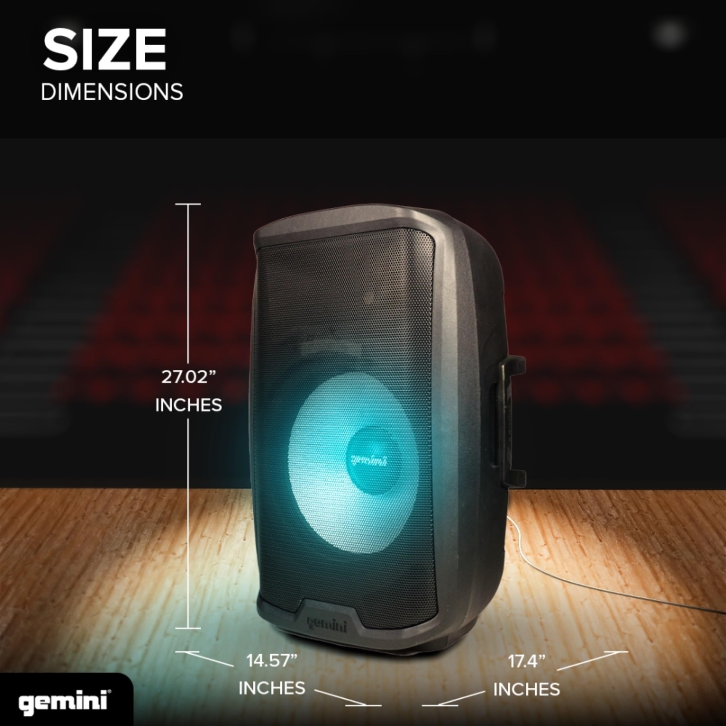 Gemini Sound AS-2115BT-LT-PK 2000 Watt LED LIT 15 Inch Woofer Professional Active Bluetooth DJ PA Speaker, Stand, Mic and Remote Set with Onboard 3-Channel. TWS Stereo Pairing/Linking Pro Fly Points
