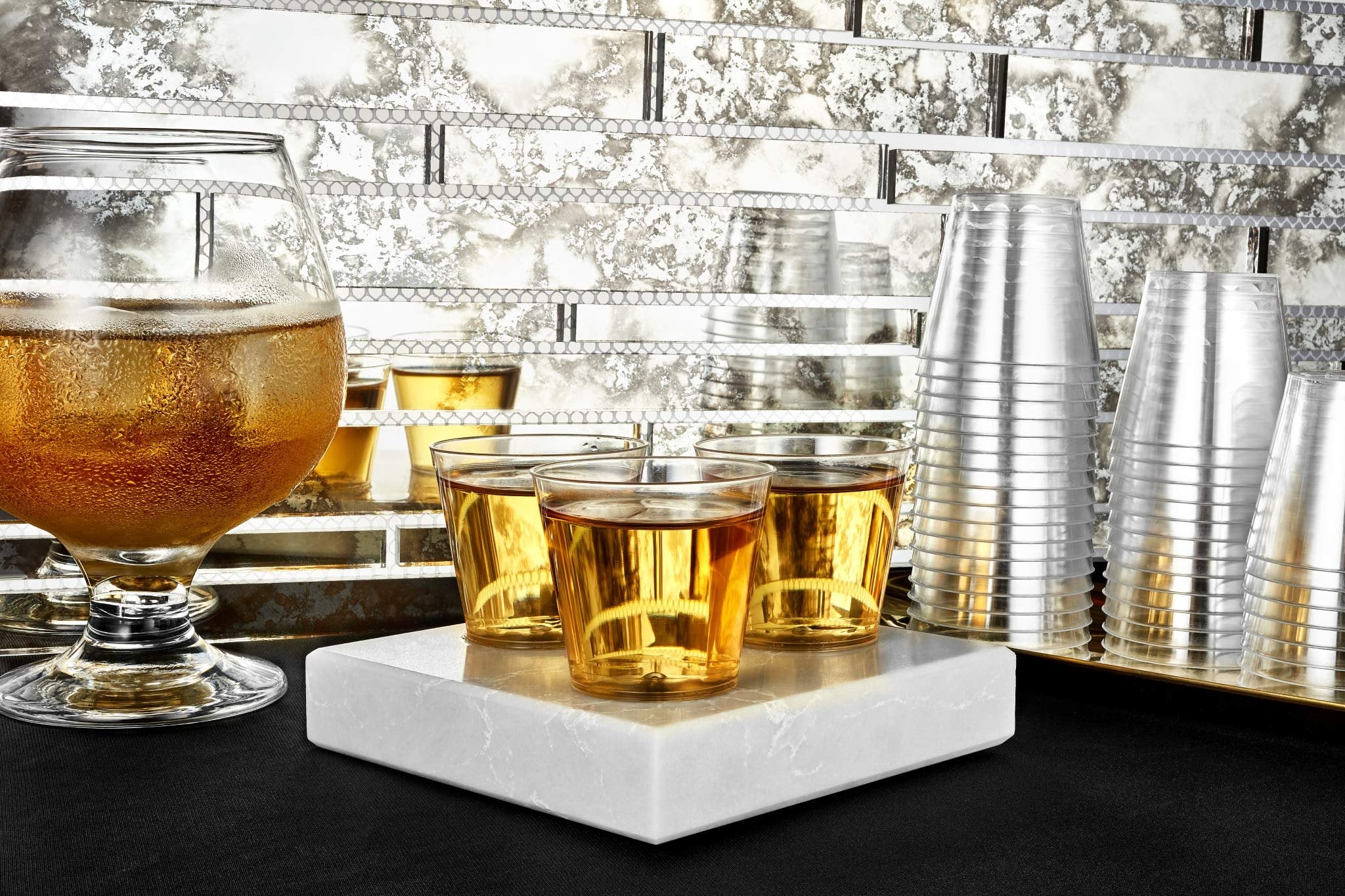 Hanna K. Signature 100 Count Shot Glasses Premium Clear Hard Plastic 1oz Disposable Cups, Ideal for Jello Shots, Wine Tasting, Condiments, Sauce, Dipping, Samples