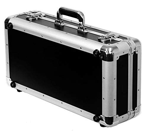 DEEJAYLED Professional Light Cd Case 4 Row Holds Up To 100 Jewel Cases And Up To 200 Plastic Sleeves Well Riveted Heavy Duty Double Edge Tongue And Groove Impact Resistant Aluminum Frame TBHECD4BK
