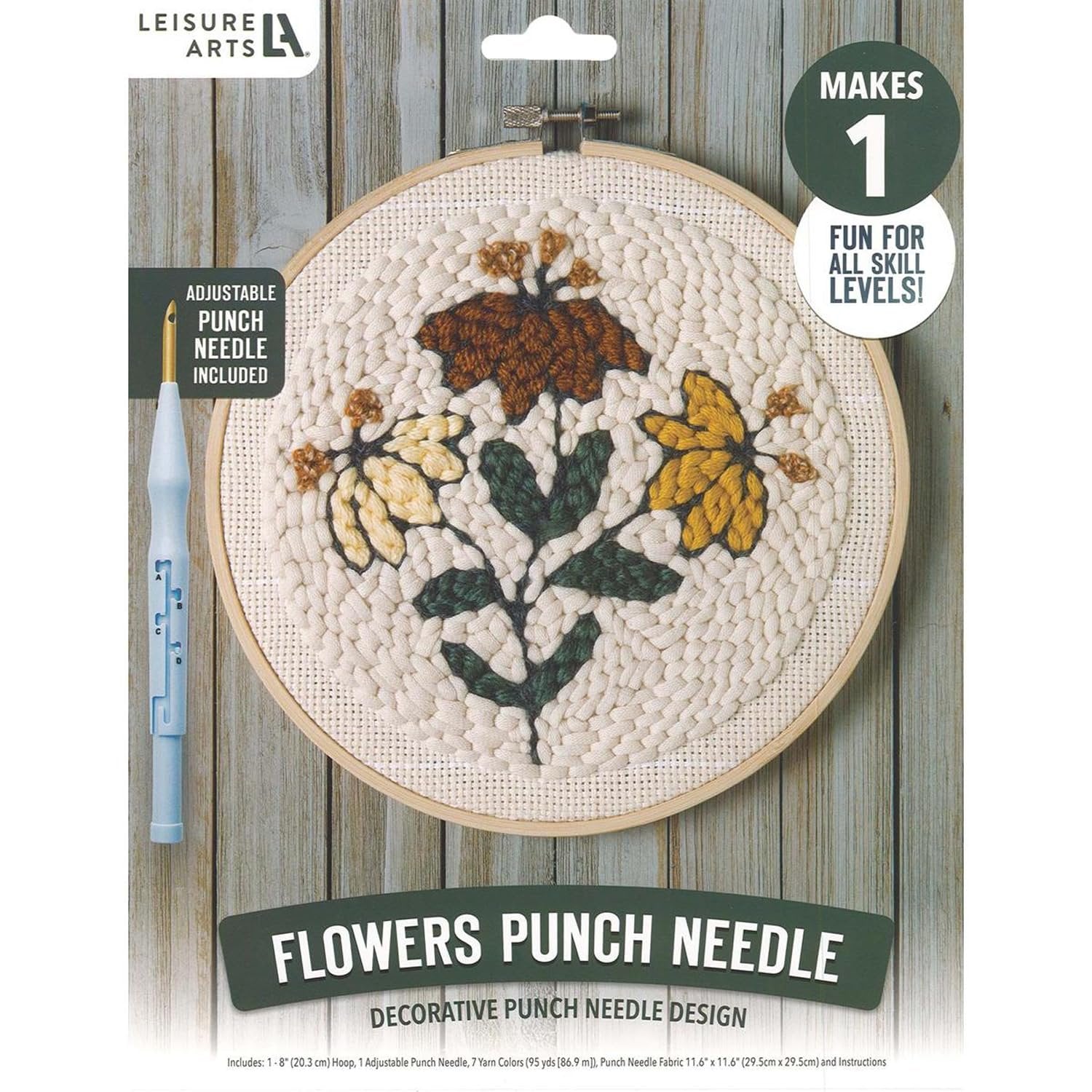 Leisure Arts Mini Maker Punch Needle Kit, Yellow