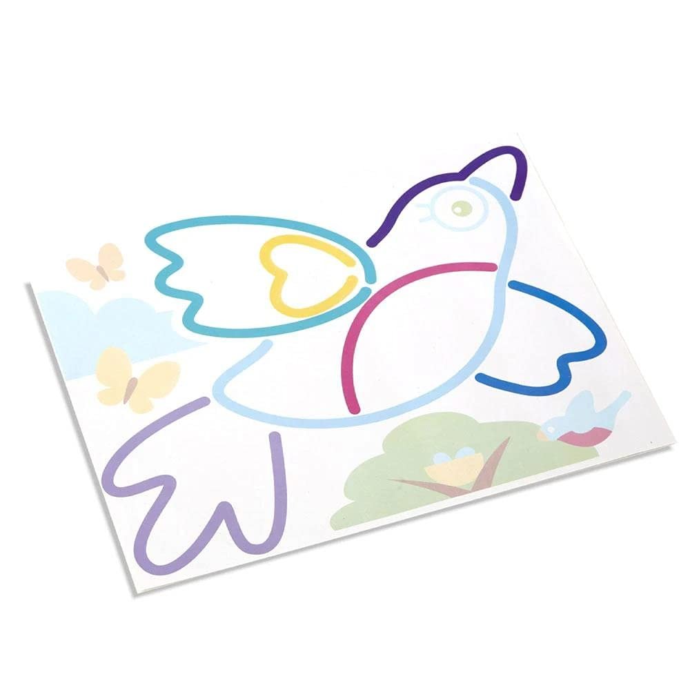 Melissa & Doug Rainbow Cord Picture & Pattern Maker Draw with Cords – 39 Cords, 6 Double-Sided Cards to Trace