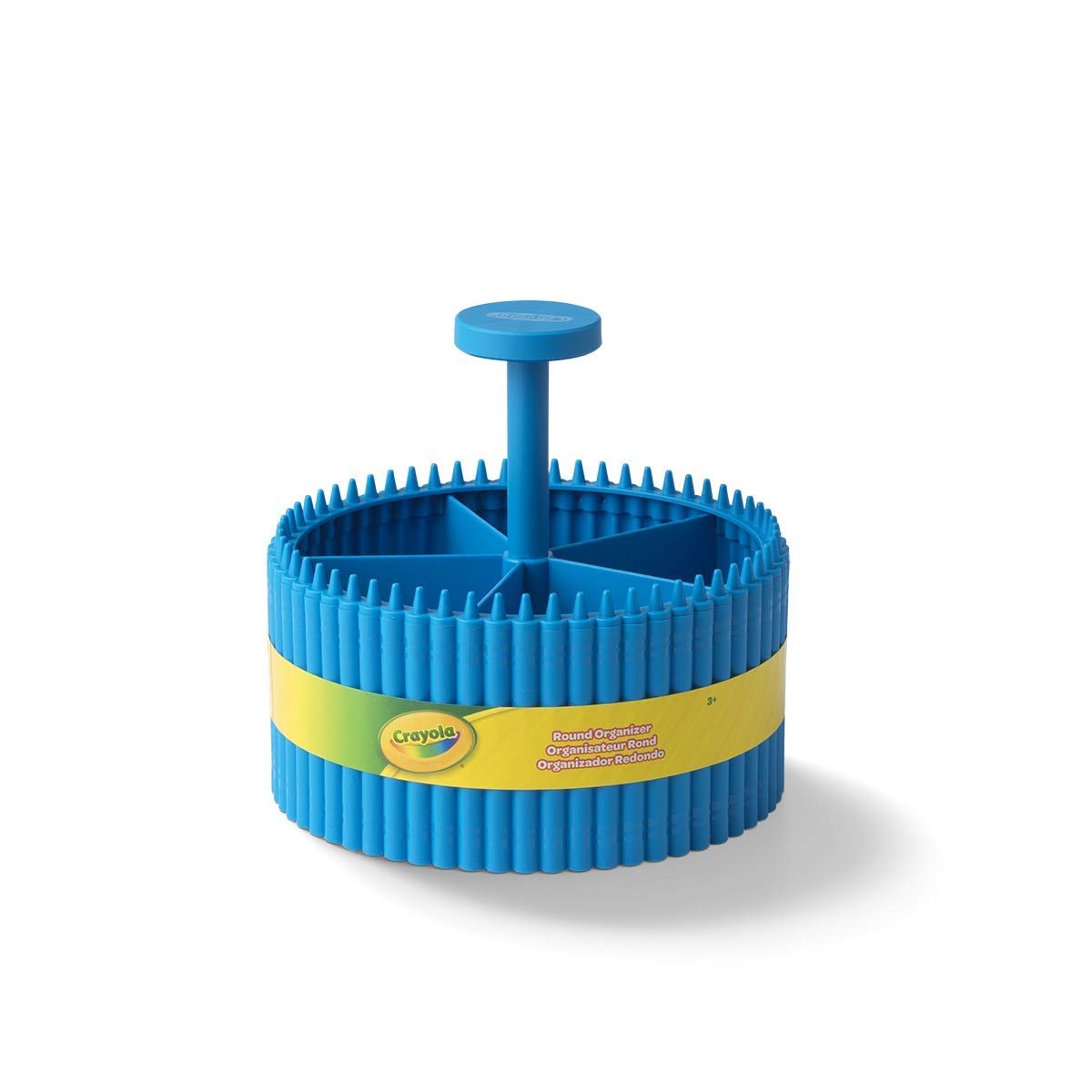 Crayola Round Storage Organizer - Creative Kids Desk Organizer with 5 Sections for Storing Pens, Pencils, Crayons and Other School/Office Supplies, Cerulean, Kids 3+ Years