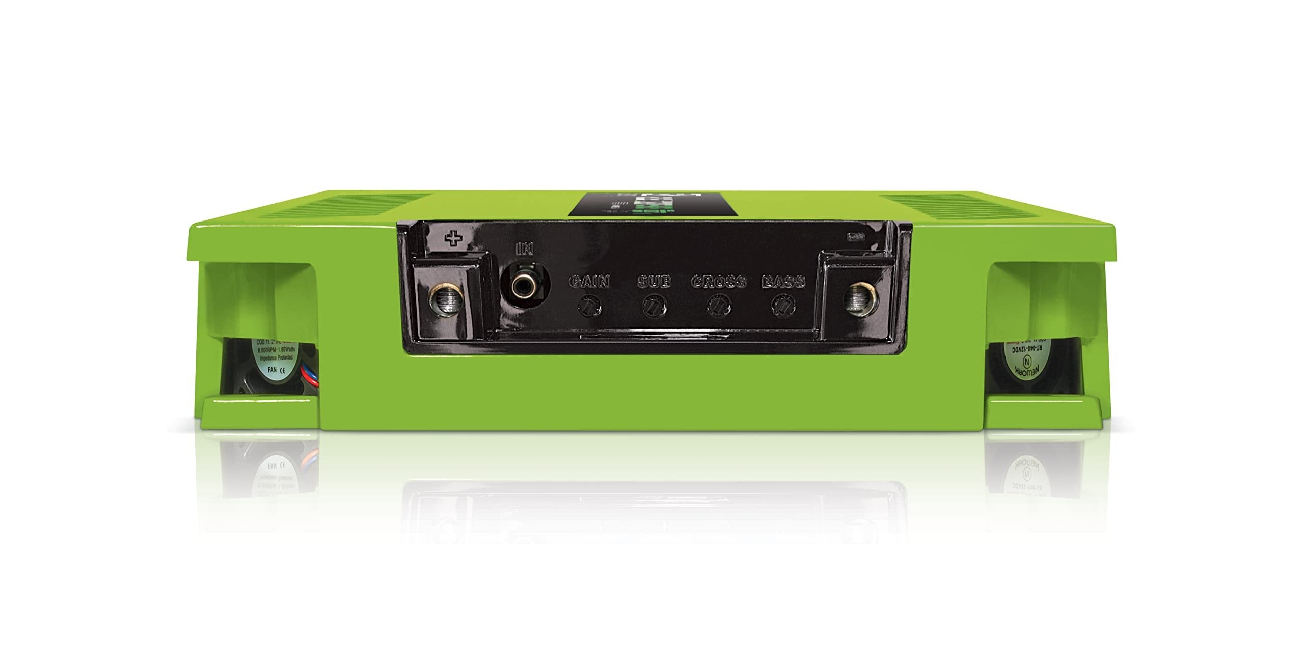 Electra 1-Channel Vehicle Audio Bass Amp - 12600W High-Powered Mono Bass Amp w/Subsonic Filter & Low Pass Filter Stable at 0.5Ohm, LED Indicators, Sound Specialization Green - BANDA 12K.5OHMGREEN