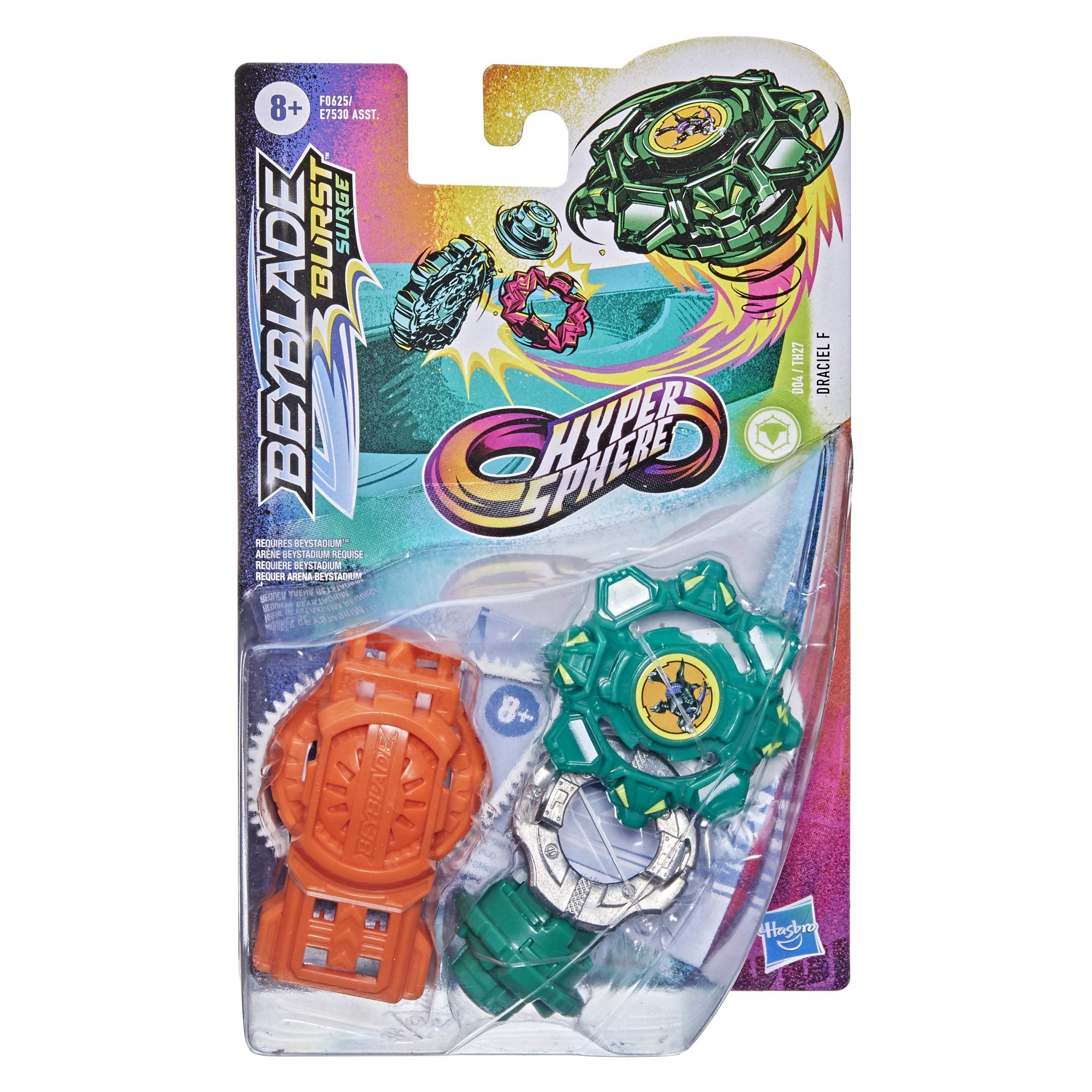 Beyblade Burst Rise Hypersphere Draciel F Starter Pack - Defense Type Battling Game Top and Launcher, Toys Ages 8 and Up