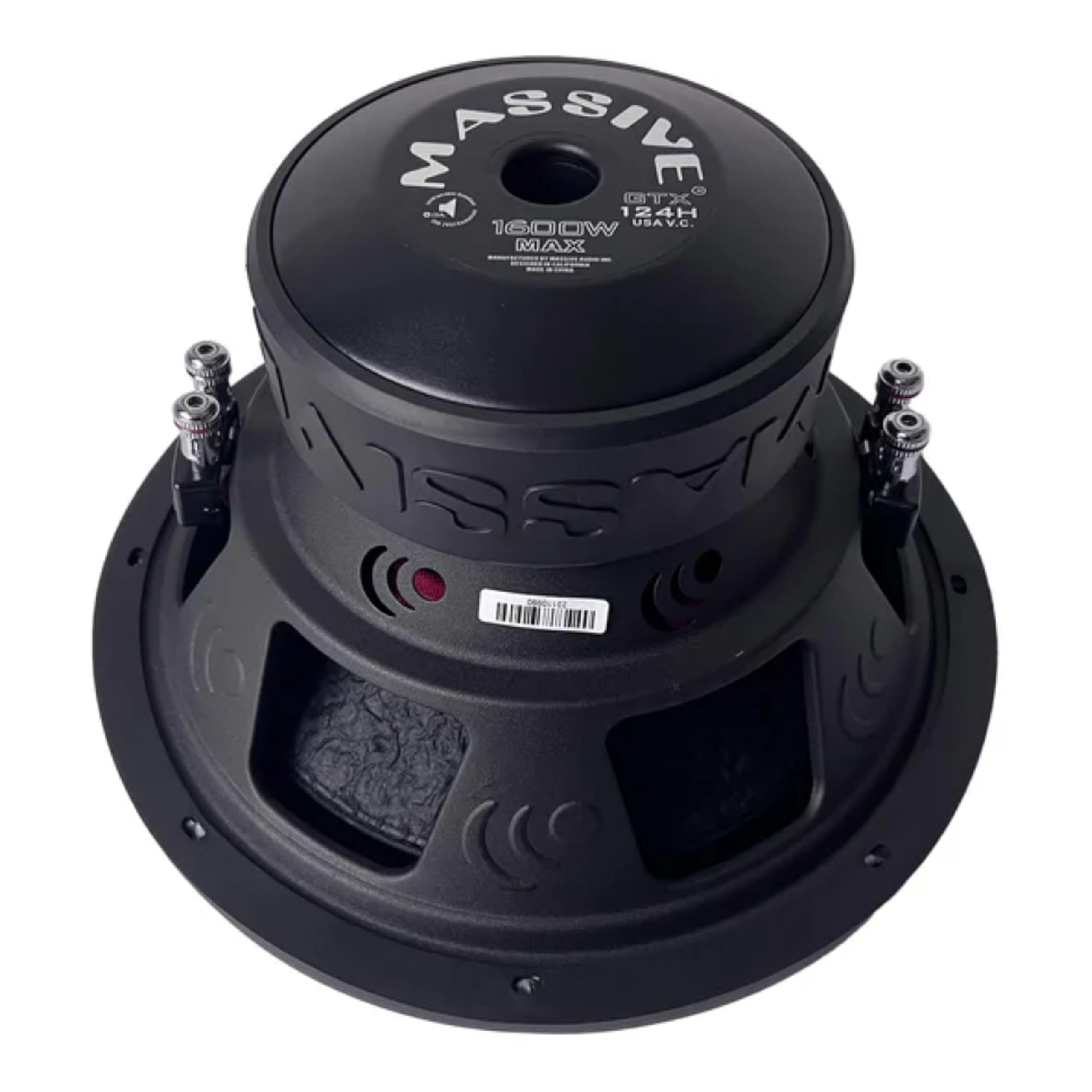 Massive Audio GTX124H | 12" 800 Watts RMS / 1600w MAX Dual 4 Ohm Subwoofer for Controlled deep bass