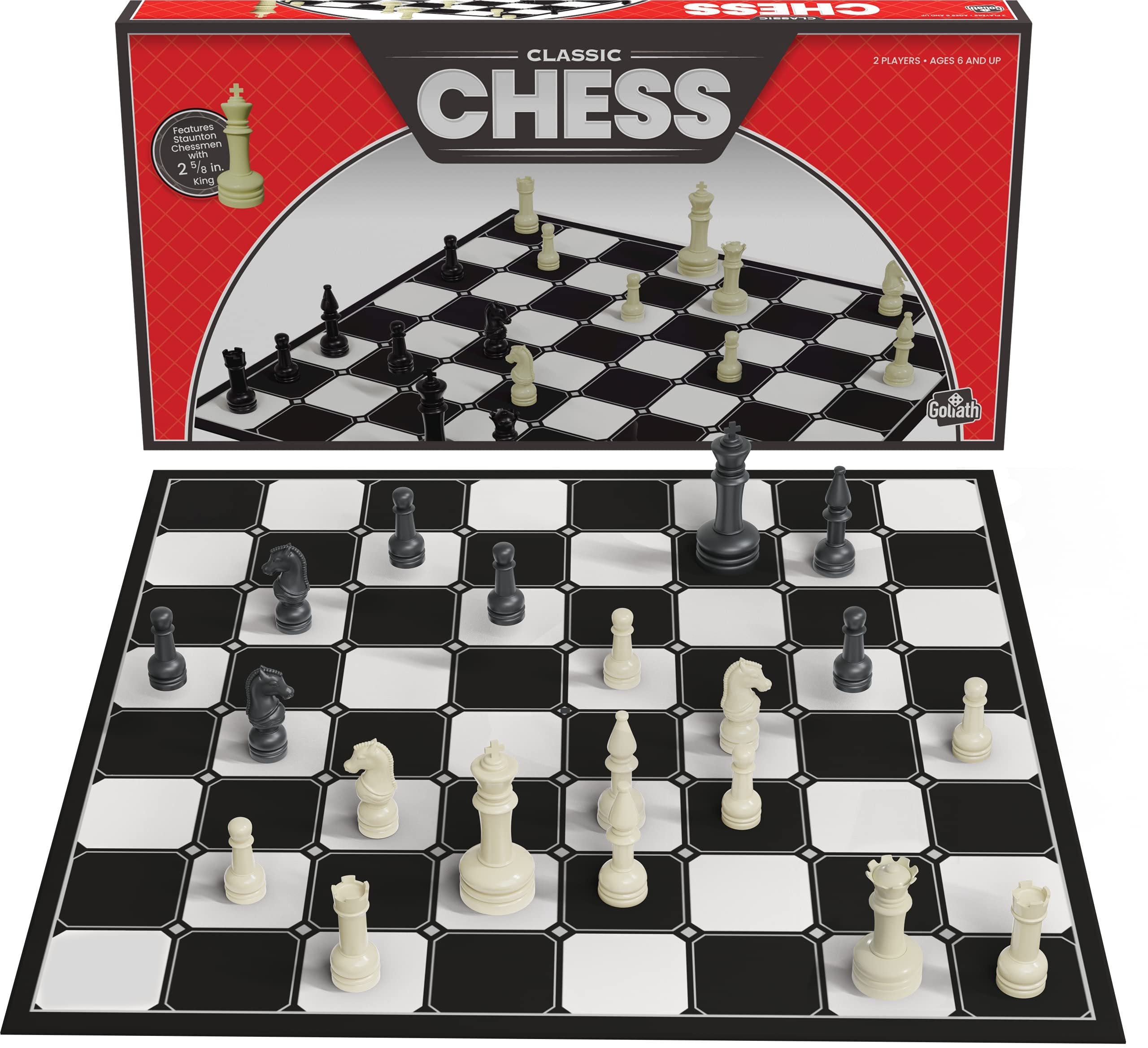 Chess with Folding Board and Full Size Chess Pieces (Amazon Exclusive) by Goliath