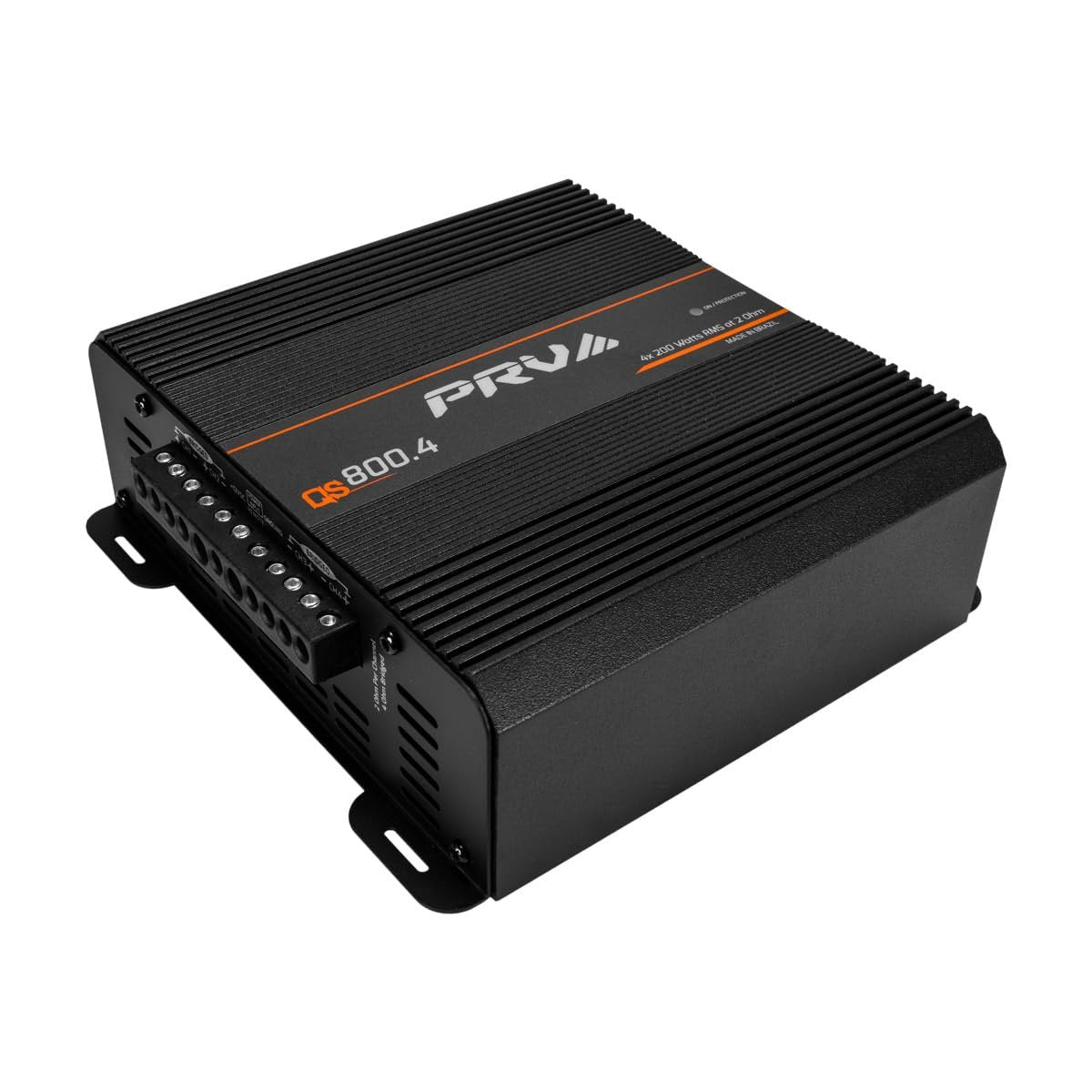PRV Audio QS800.4 2 Ohm Compact 4 Channel Car Audio Amplifier 4 x 220 Watts RMS at 2 Ohm - 800 Watt Amp High Power Stereo 12 volts Amp Class D Full Range Bridgeable