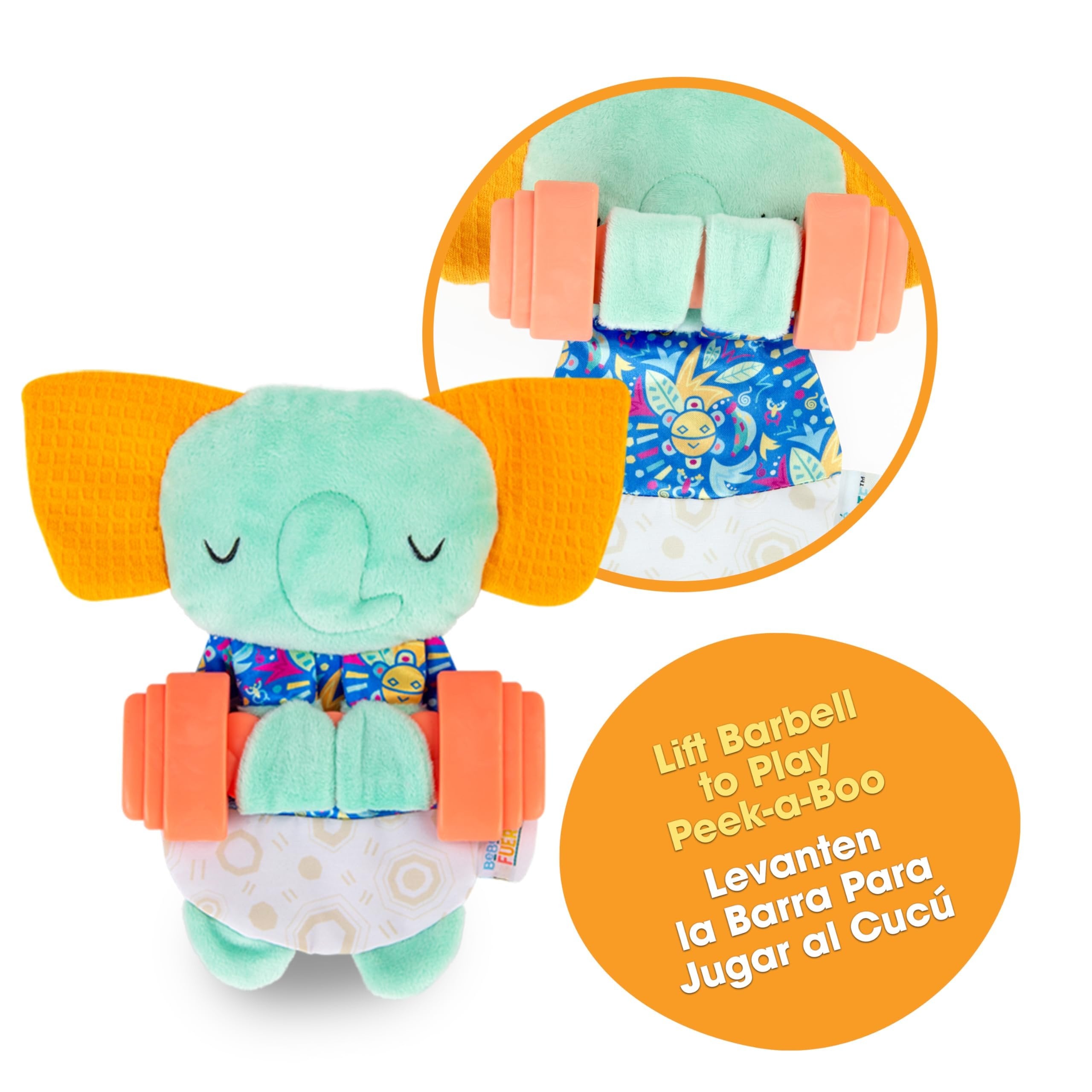 BEBE FUERTE Move & Groove Crinklie Elephant by Robin Arzon - Baby Crinkle Toys - Sensory Toys for Fine Motor Skills - Baby and Toddler Gifts for Ages 0 Months and Up