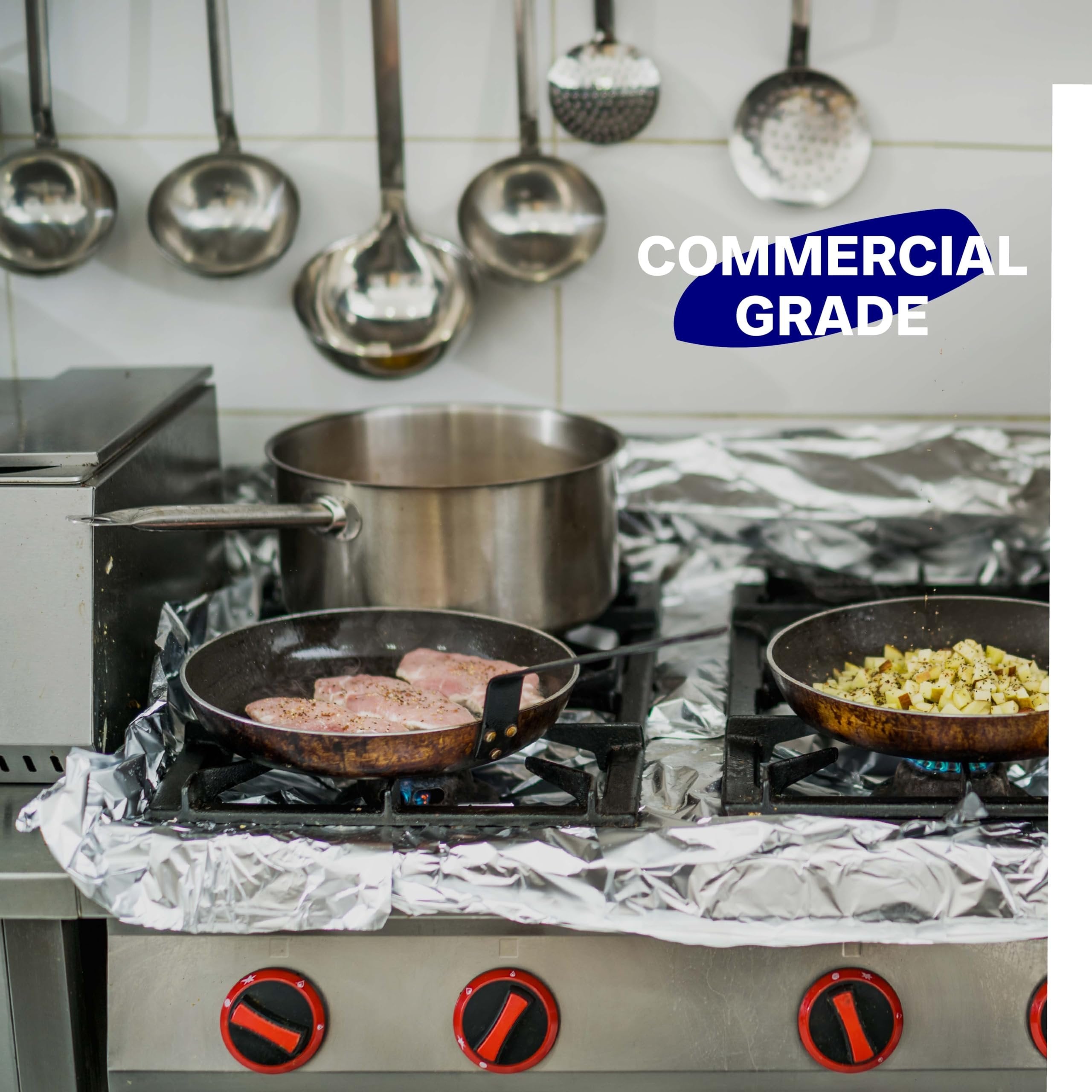 Heavy Duty Aluminum Foil, 250 Square Feet - 12" x 250' - Easy Tear Non-Stick Aluminum Foil Roll - Perfect For Multipurpose Kitchen Use, Baking, Roasting, Grilling, BBQ & Food Storage