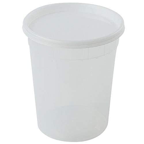 Nicole Home Collection Stackable Premium Clear Plastic Deli Containers with Lids - 32 oz (Pack of 5) - Durable & Reusable Design - Perfect for Weddings, Parties, Catering and More