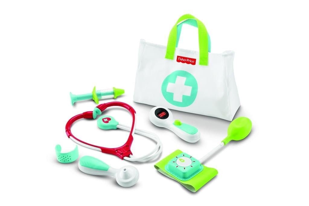 Fisher-Price Preschool Pretend Play Medical Kit 7-Piece Doctor Bag Dress Up Toys for Kids Ages 3+ Years
