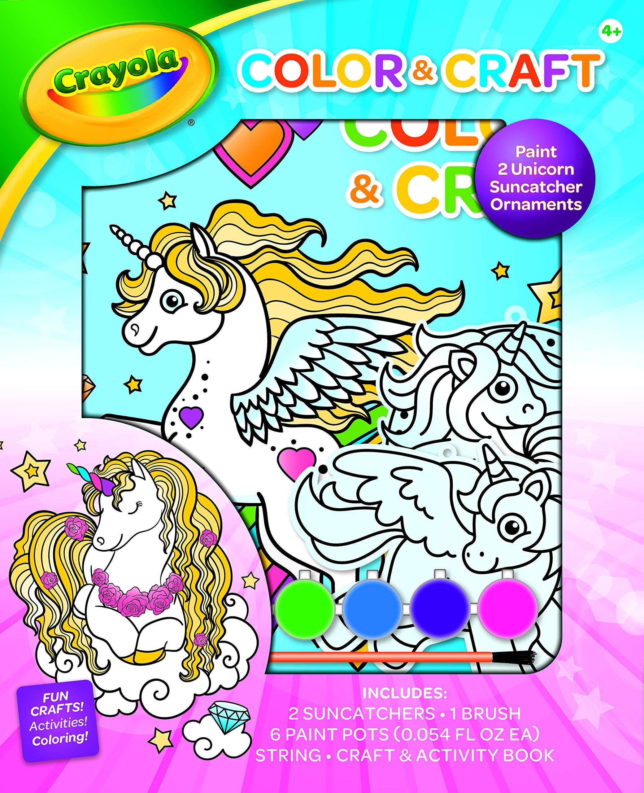 Crayola Color & Craft: Suncatcher Kit-Paint 2 Unicorn Suncatcher Ornaments
