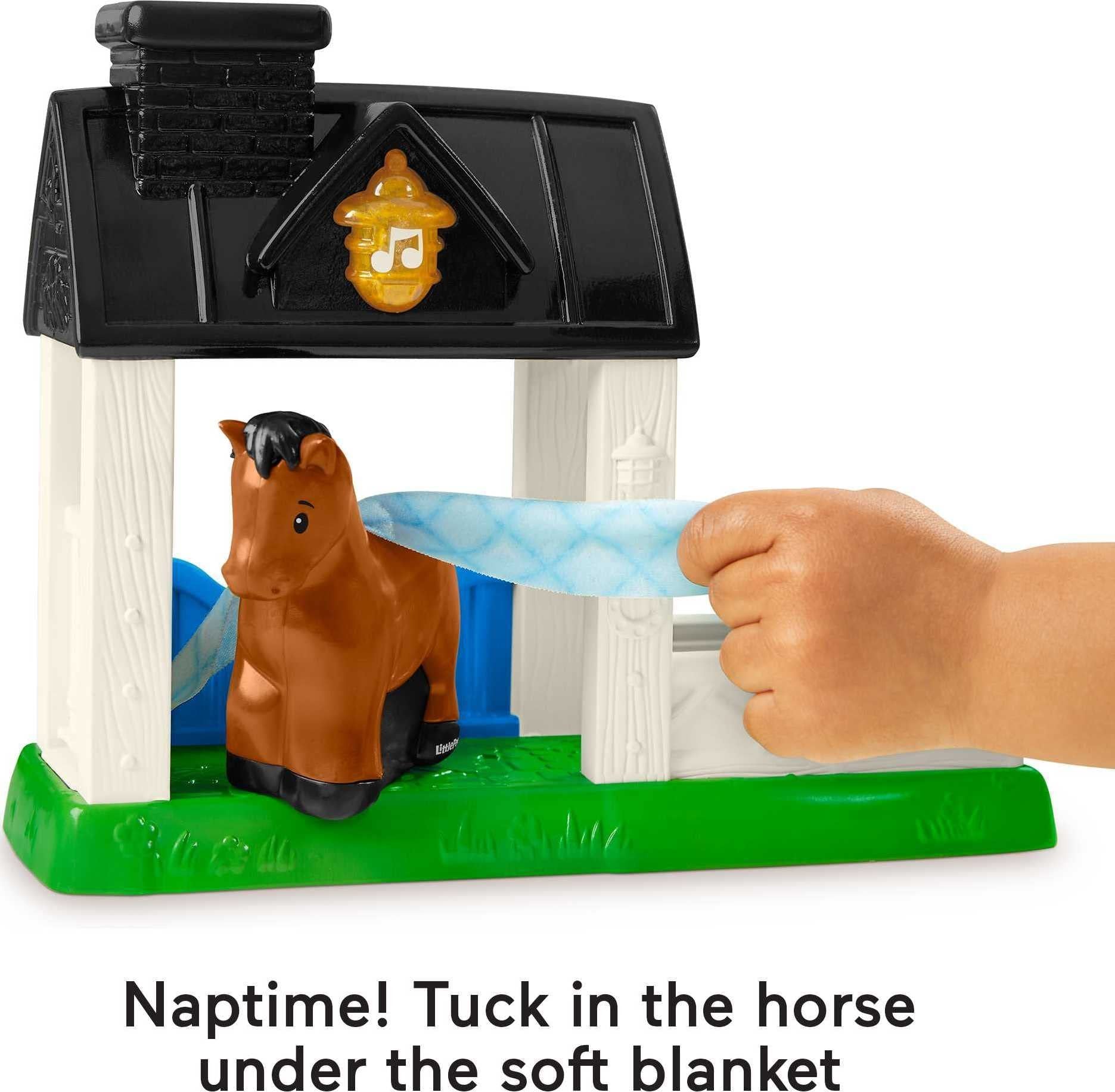 Fisher-Price Little People Toddler Toy Horse Stable Playset with Lights Sounds & Figure for Preschool Pretend Play Kids Ages 1+ Years