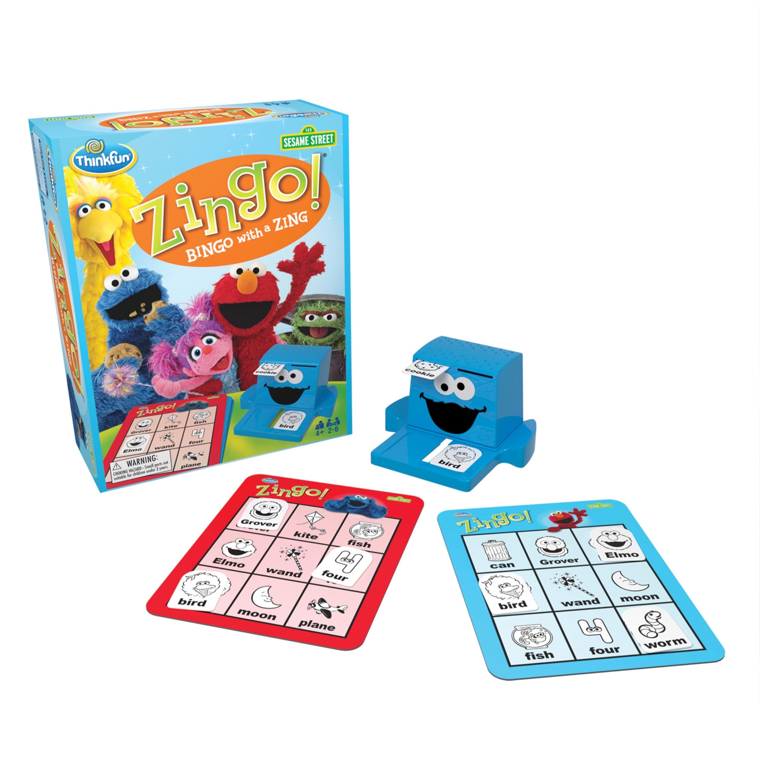 ThinkFun Sesame Street Zingo! Build Language Skills with All Your Favorite Sesame Street Characters. for Ages 4+