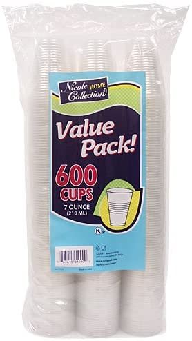 Nicole Home Collection Plastic 7 oz. | Clear | Pack of 600 Drinking Cup, 7 oz-600