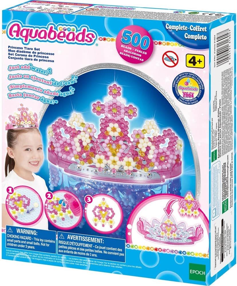 Aquabeads 3D Princess Tiara Set, Arts & Crafts Bead Kit for Children, Design a 3D Wearable Princess Tiara