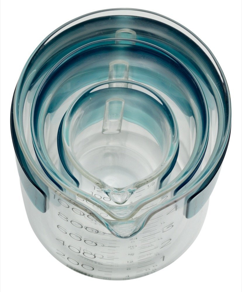 Chef'n Set of 3 Adjustable Measuring Beakers, Clear