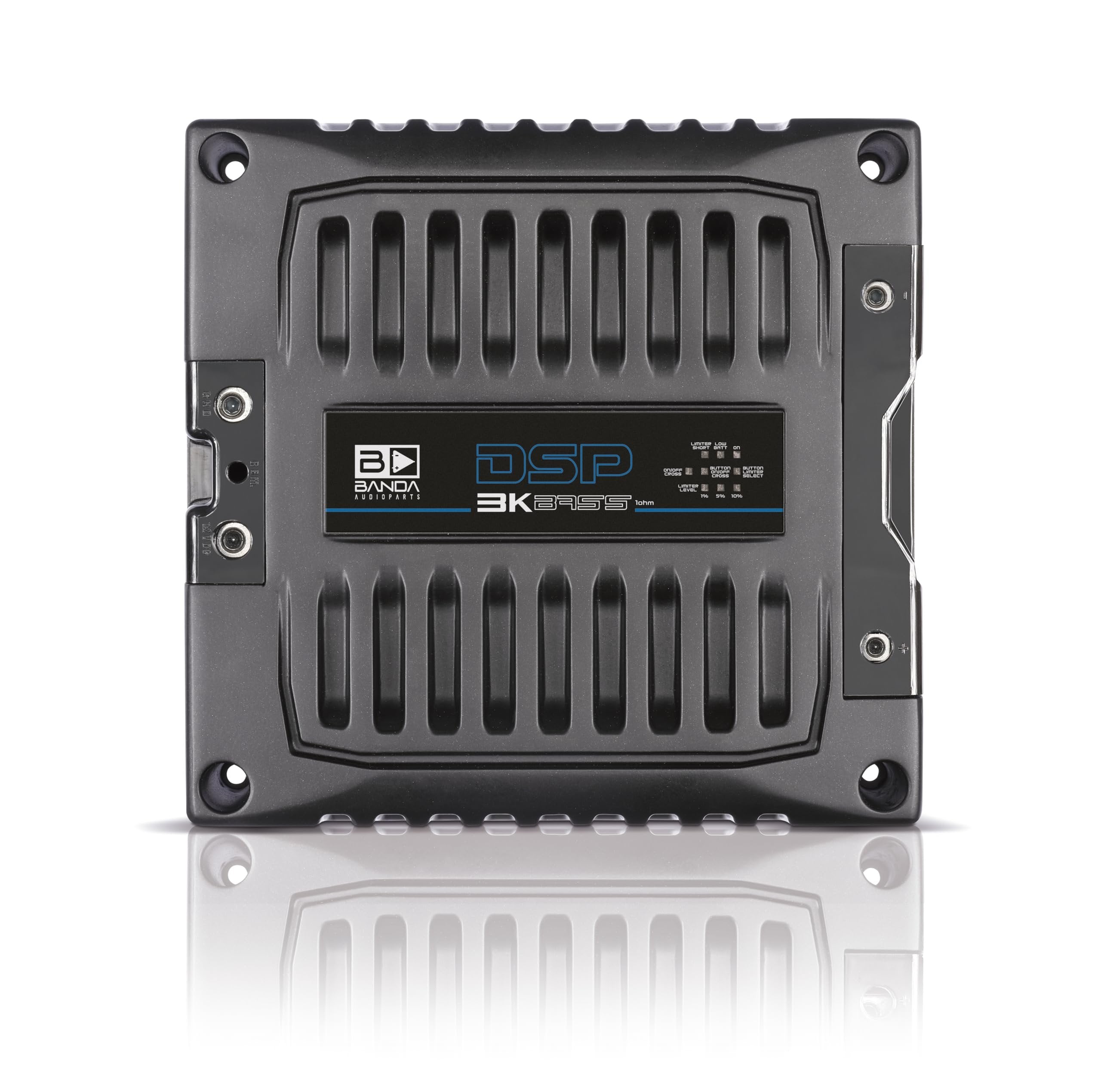 BANDA Audioparts DSP3K1BLACKBASS Bass Band Amplifier Module 3k1 3000wrms 1-Ohm 1 Channel Car Audio Amp DSP BASS Model with 3 Limiter Integrated Level Positions - DSP 3K1 Black