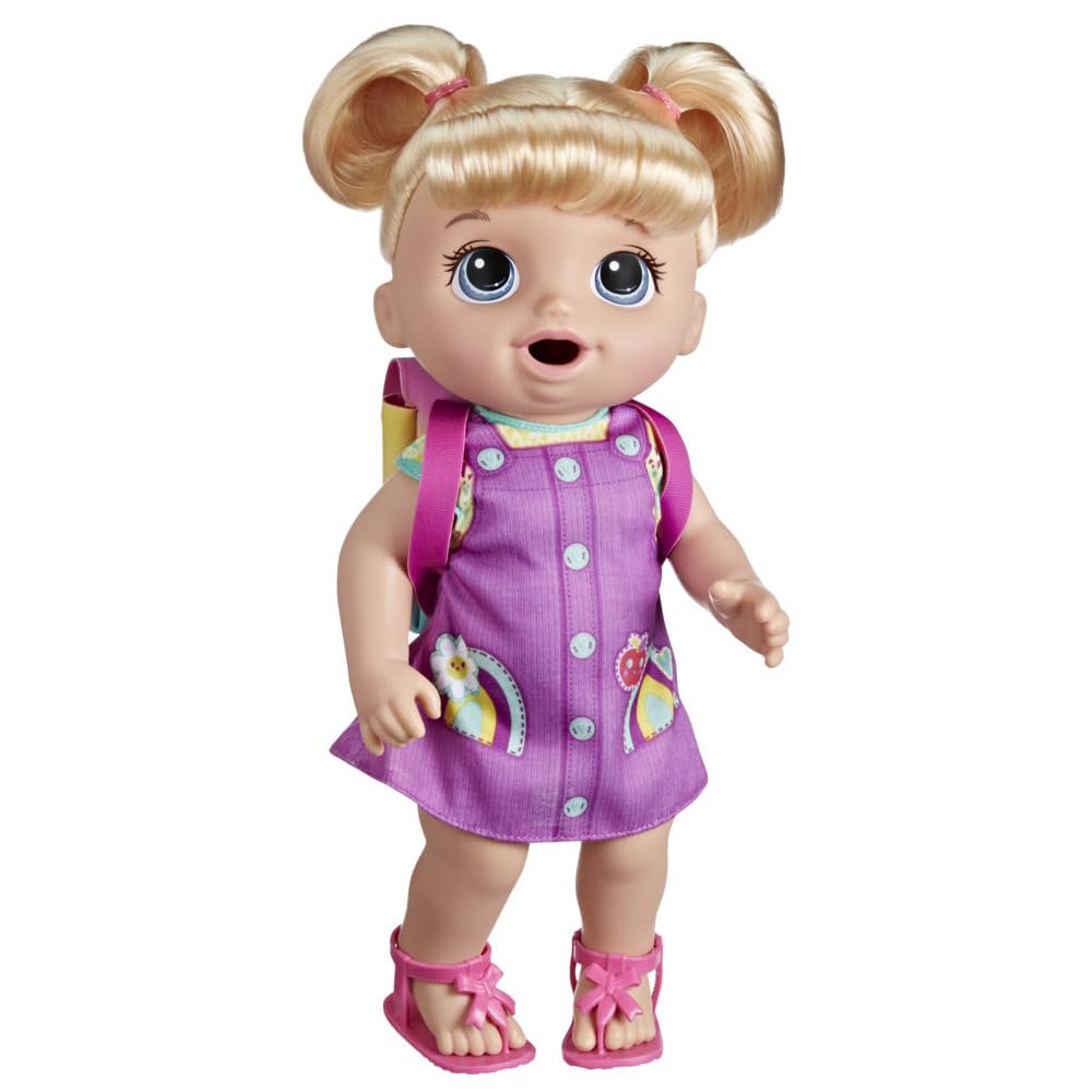 Baby Alive Time for School Baby Doll Set, 12 Inch, Back to School Toys for Girls & Boys, Blonde Hair, Preschool Gifts for Kids, Ages 3+ (Amazon Exclusive)